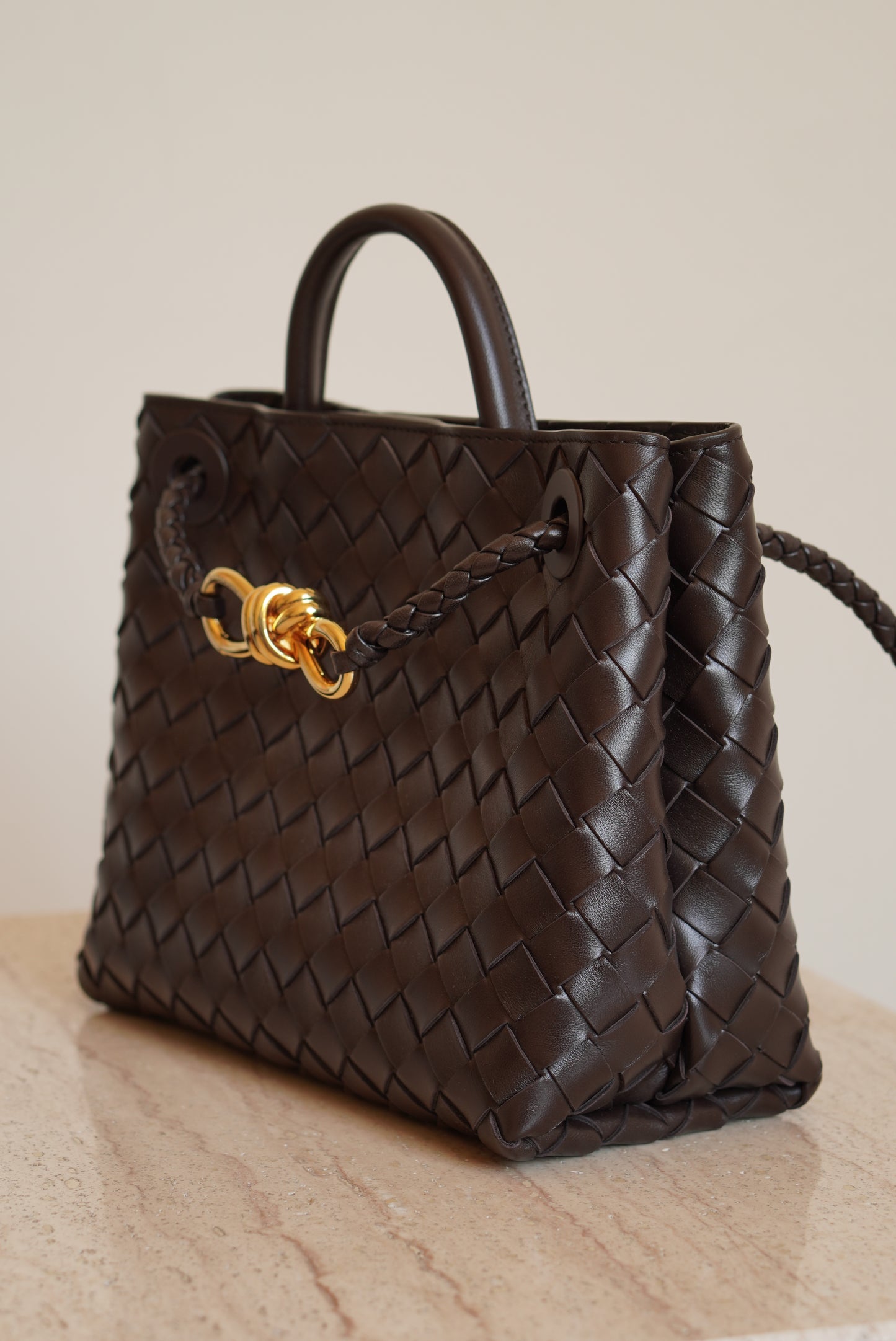 BOTTEGA VENETA ANDIAMO SMALL | FONDANT