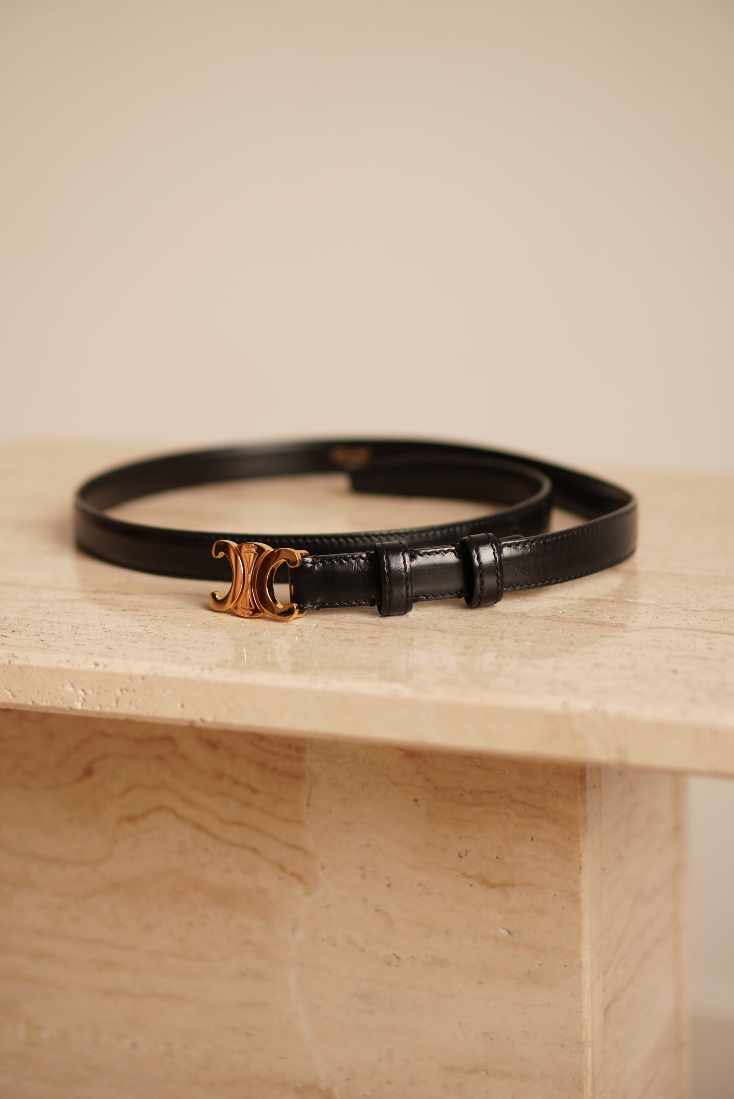 CELINE TRIOMPHE BELT SMALL | BLACK