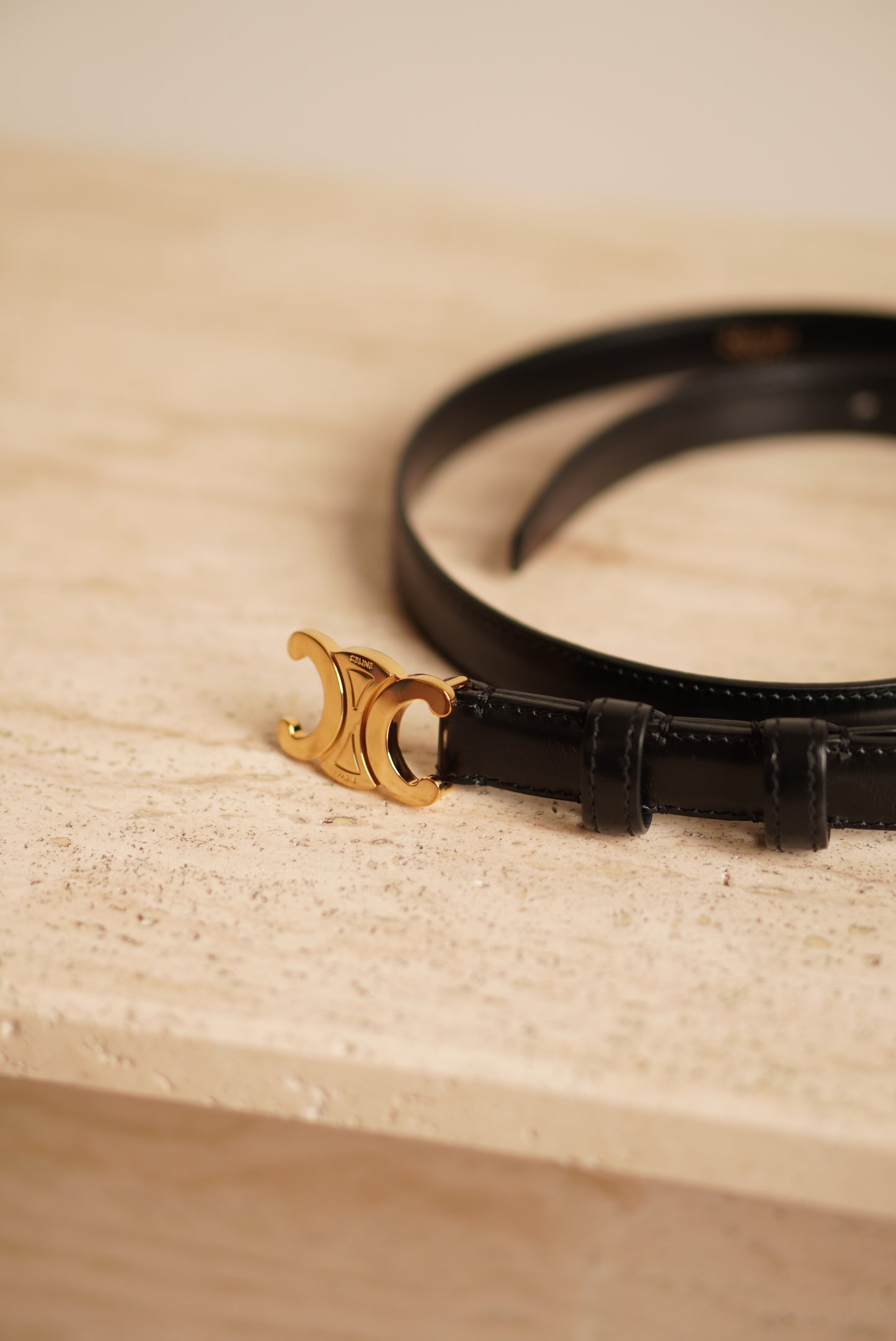 CELINE TRIOMPHE BELT SMALL | BLACK