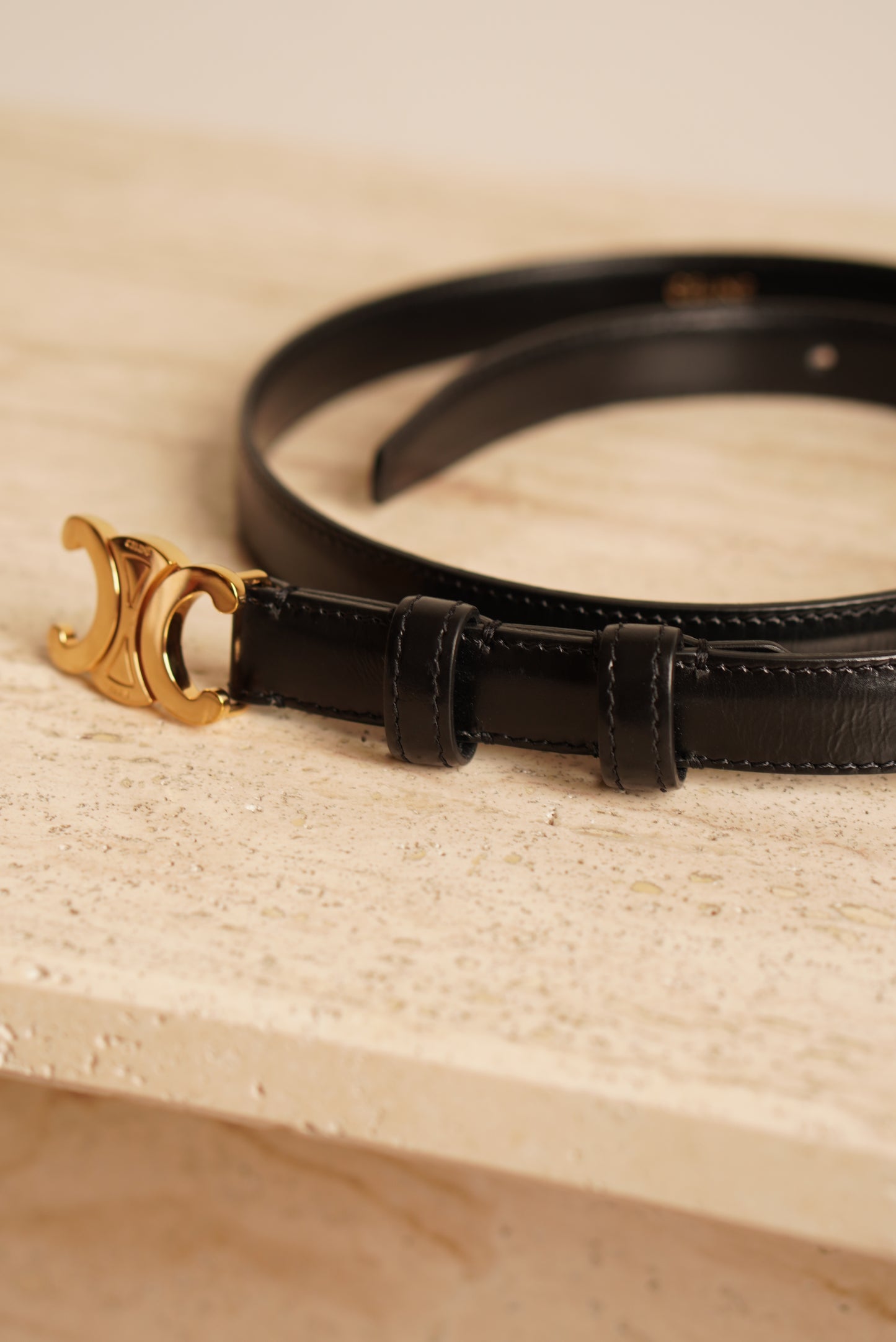 CELINE TRIOMPHE BELT SMALL | BLACK