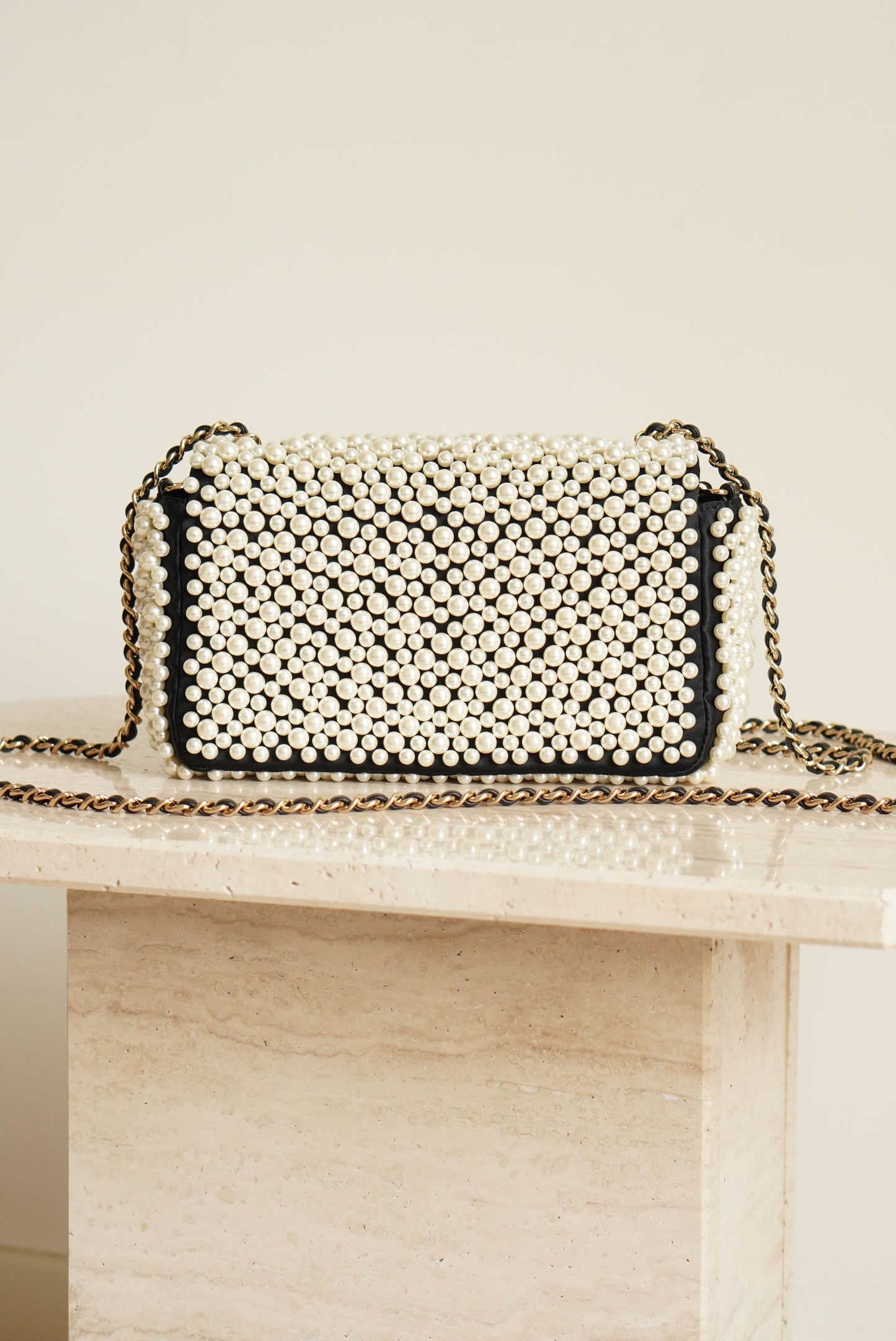 CHANEL 19S PEARL MINI RECTANGULAR