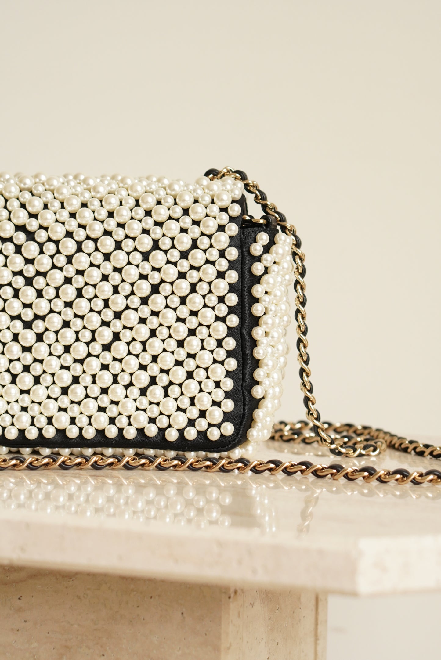 CHANEL 19S PEARL MINI RECTANGULAR