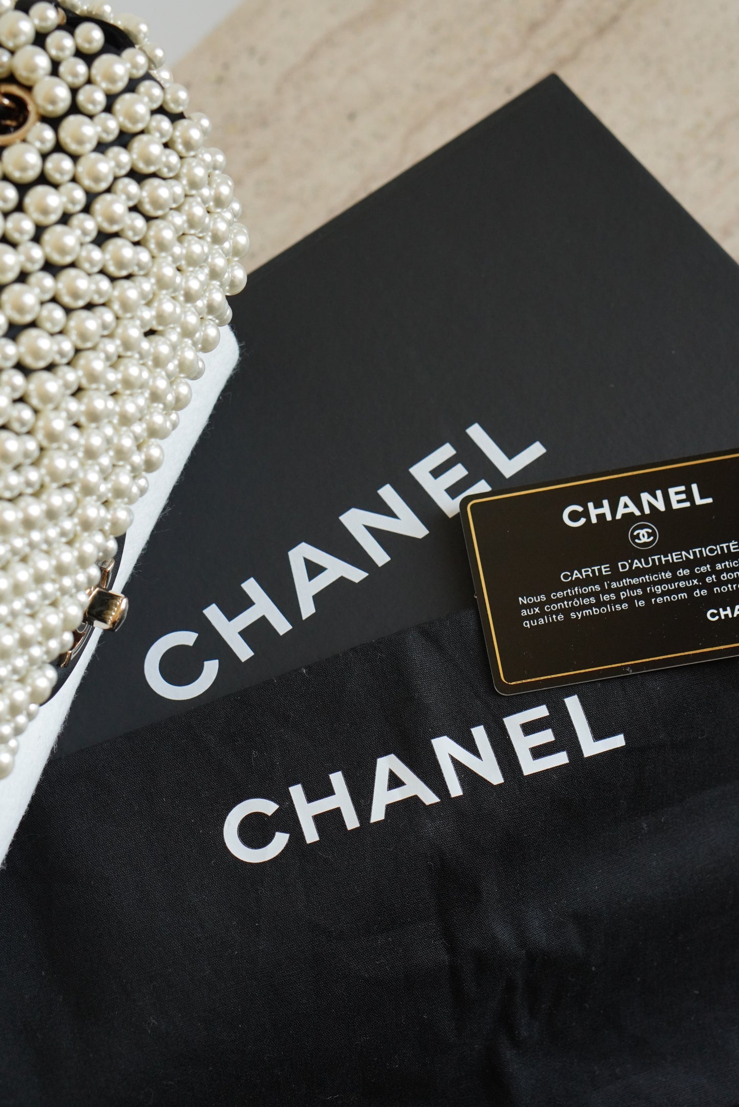 CHANEL 19S PEARL MINI RECTANGULAR