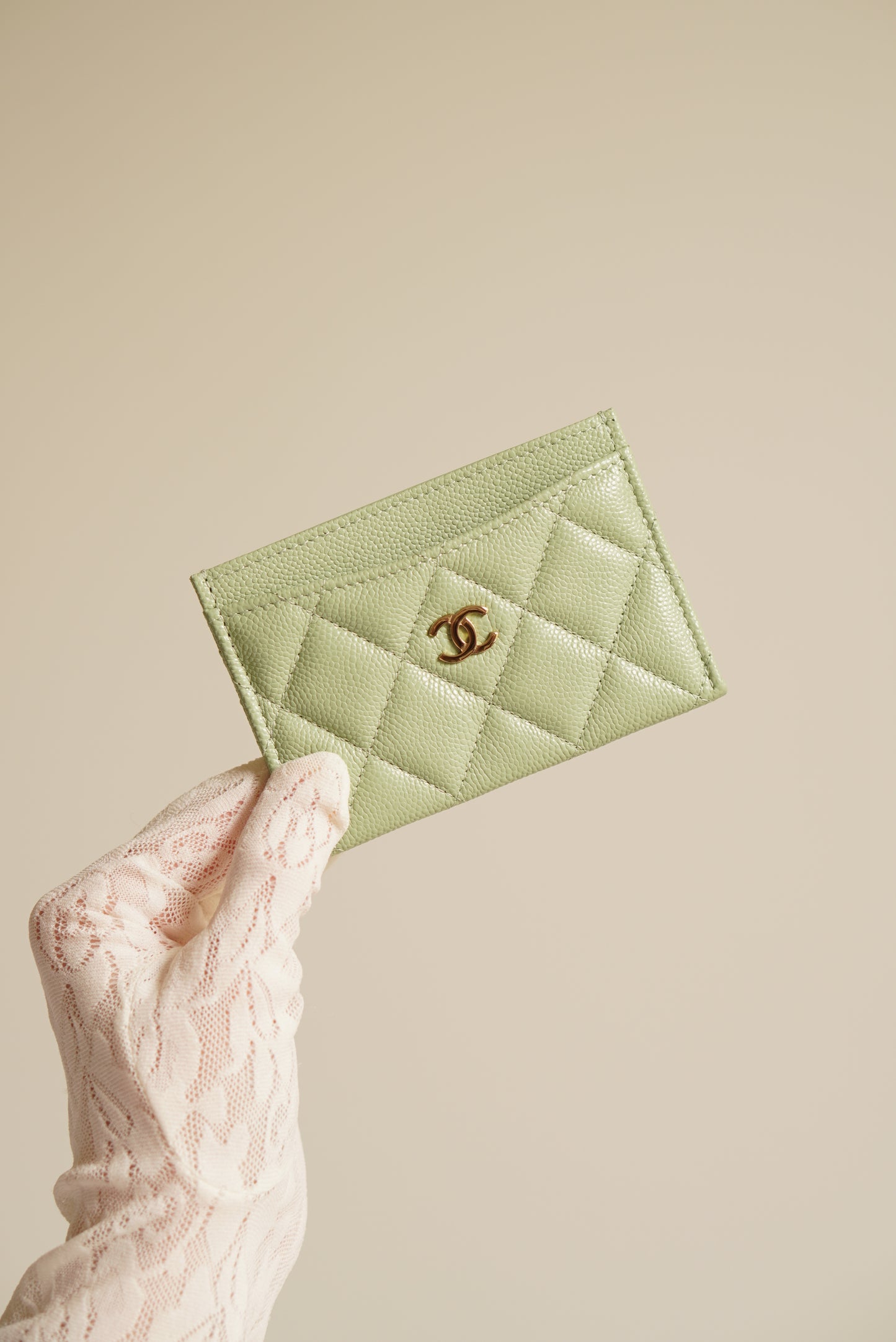 CHANEL CARD HOLDER | LIGHT GREEN