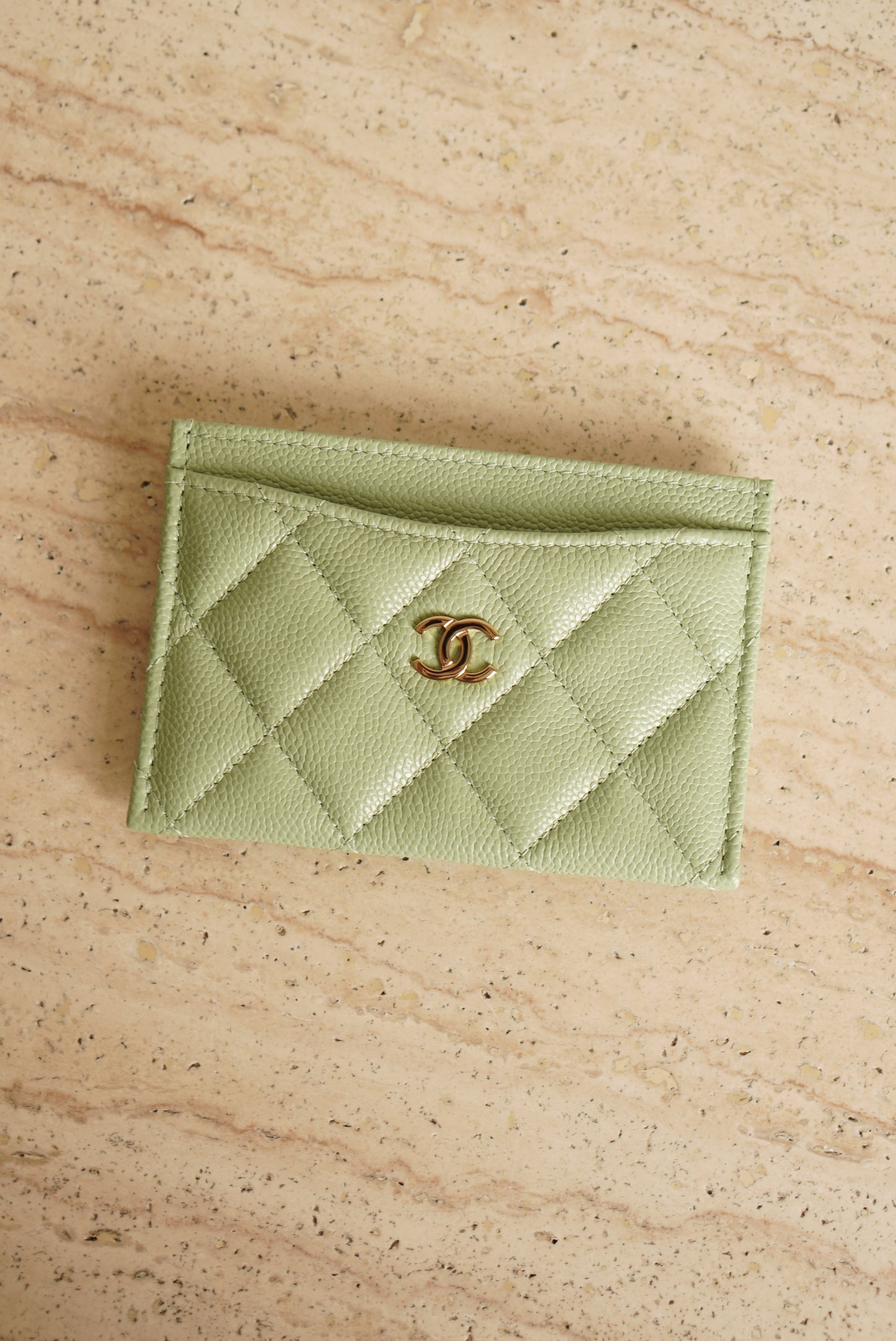 CHANEL CARD HOLDER | LIGHT GREEN