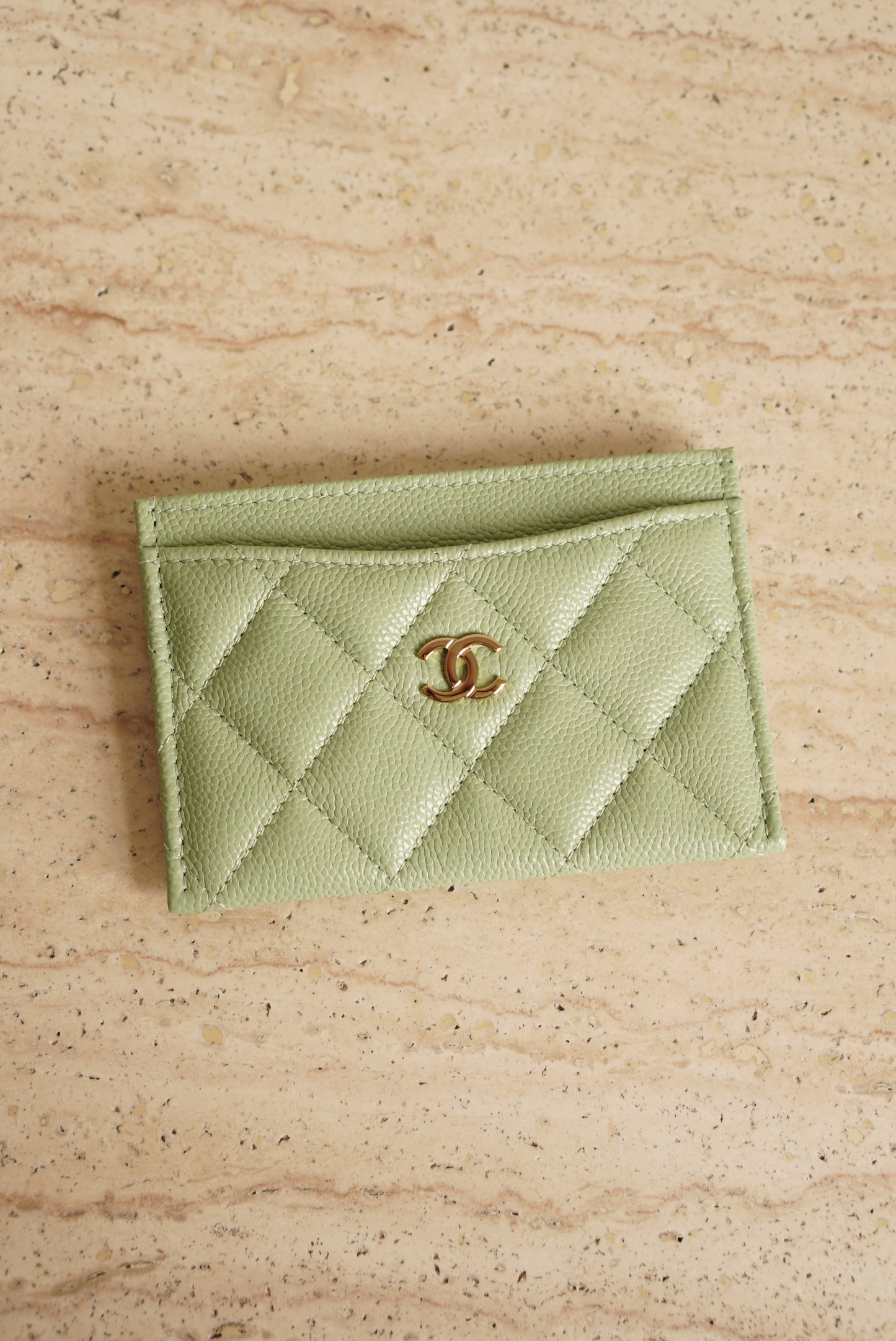 CHANEL CARD HOLDER | LIGHT GREEN