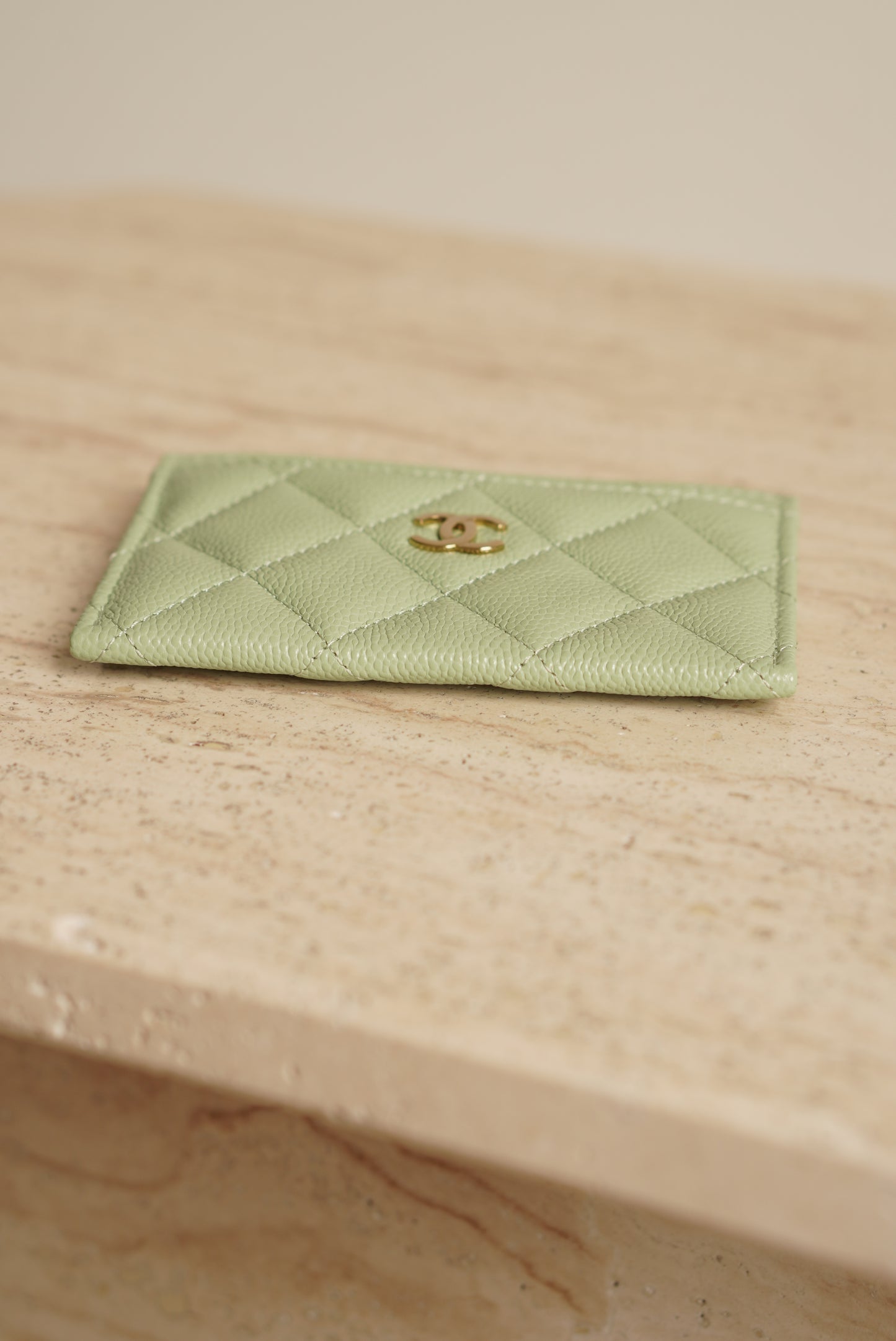 CHANEL CARD HOLDER | LIGHT GREEN