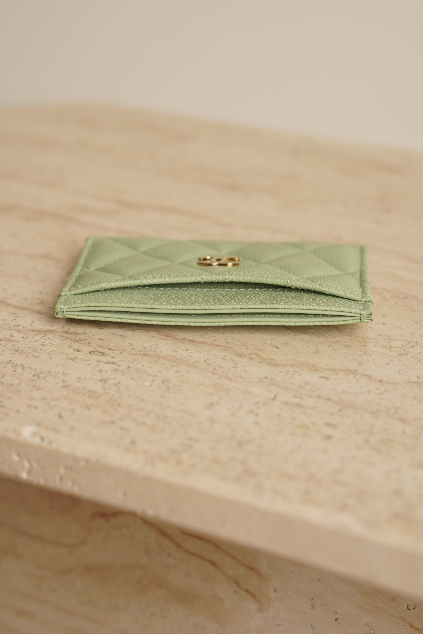 CHANEL CARD HOLDER | LIGHT GREEN