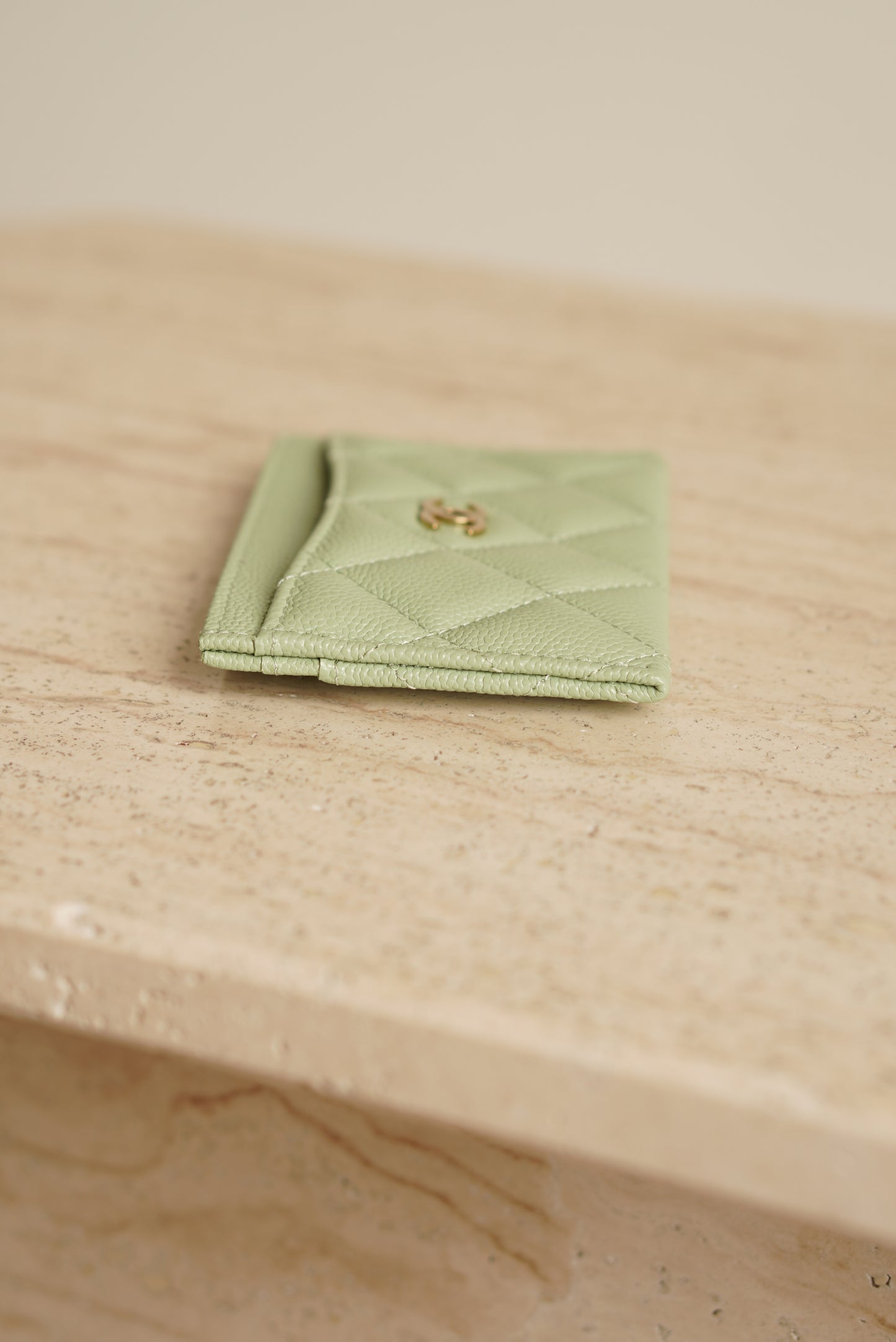 CHANEL CARD HOLDER | LIGHT GREEN
