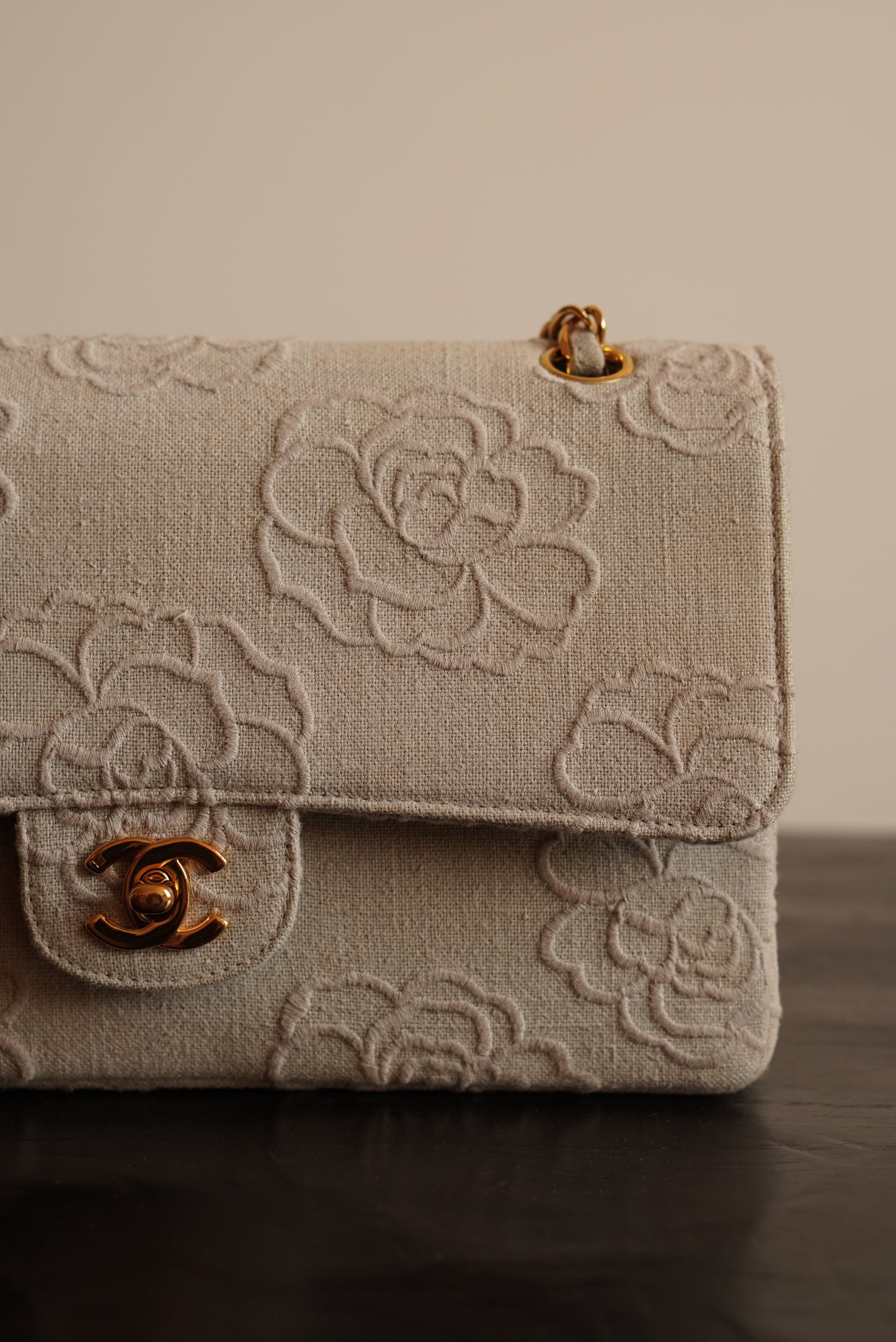 CHANEL CLASSIC CAMELLIA MEDIUM DOUBLE FLAP