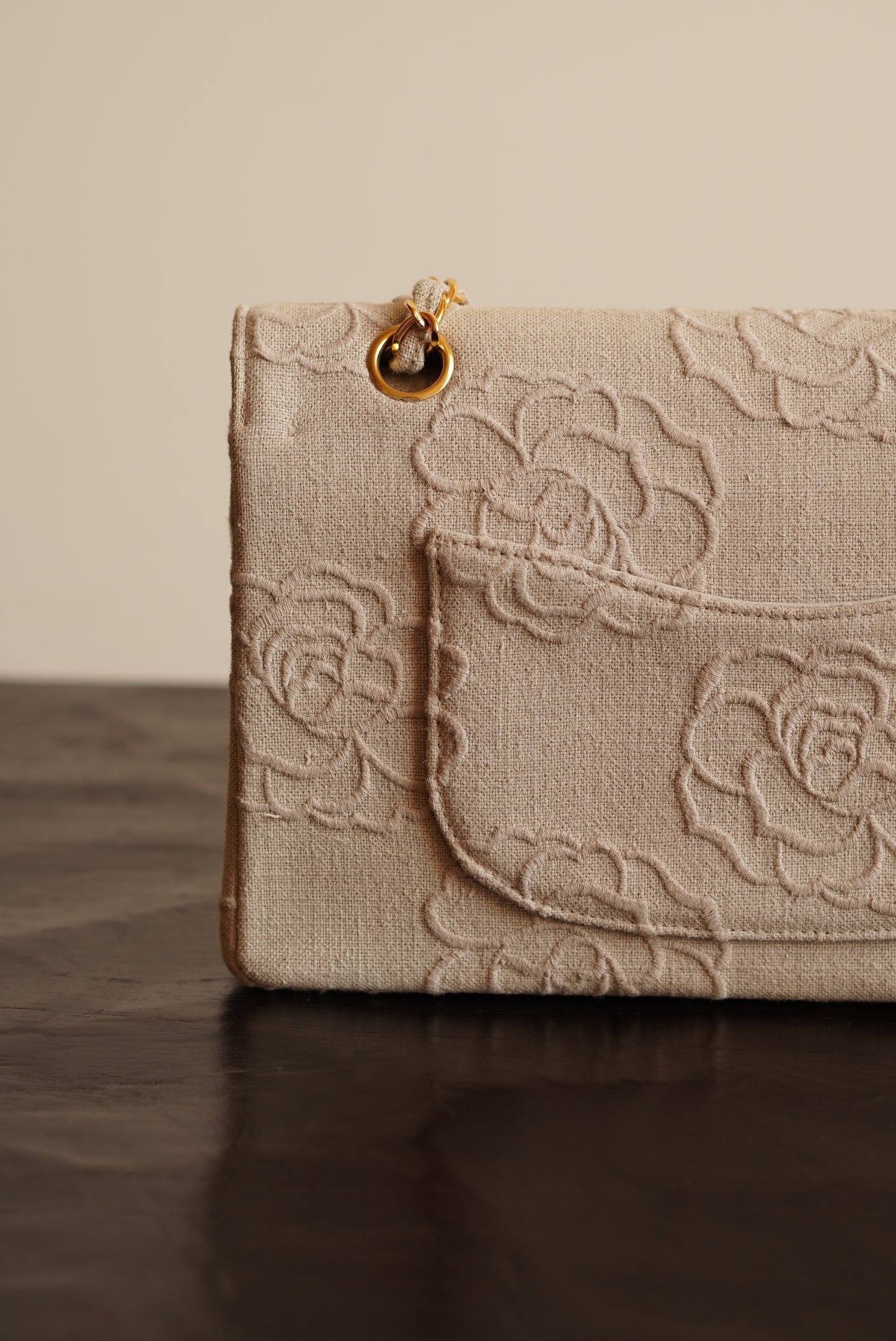CHANEL CLASSIC CAMELLIA MEDIUM DOUBLE FLAP