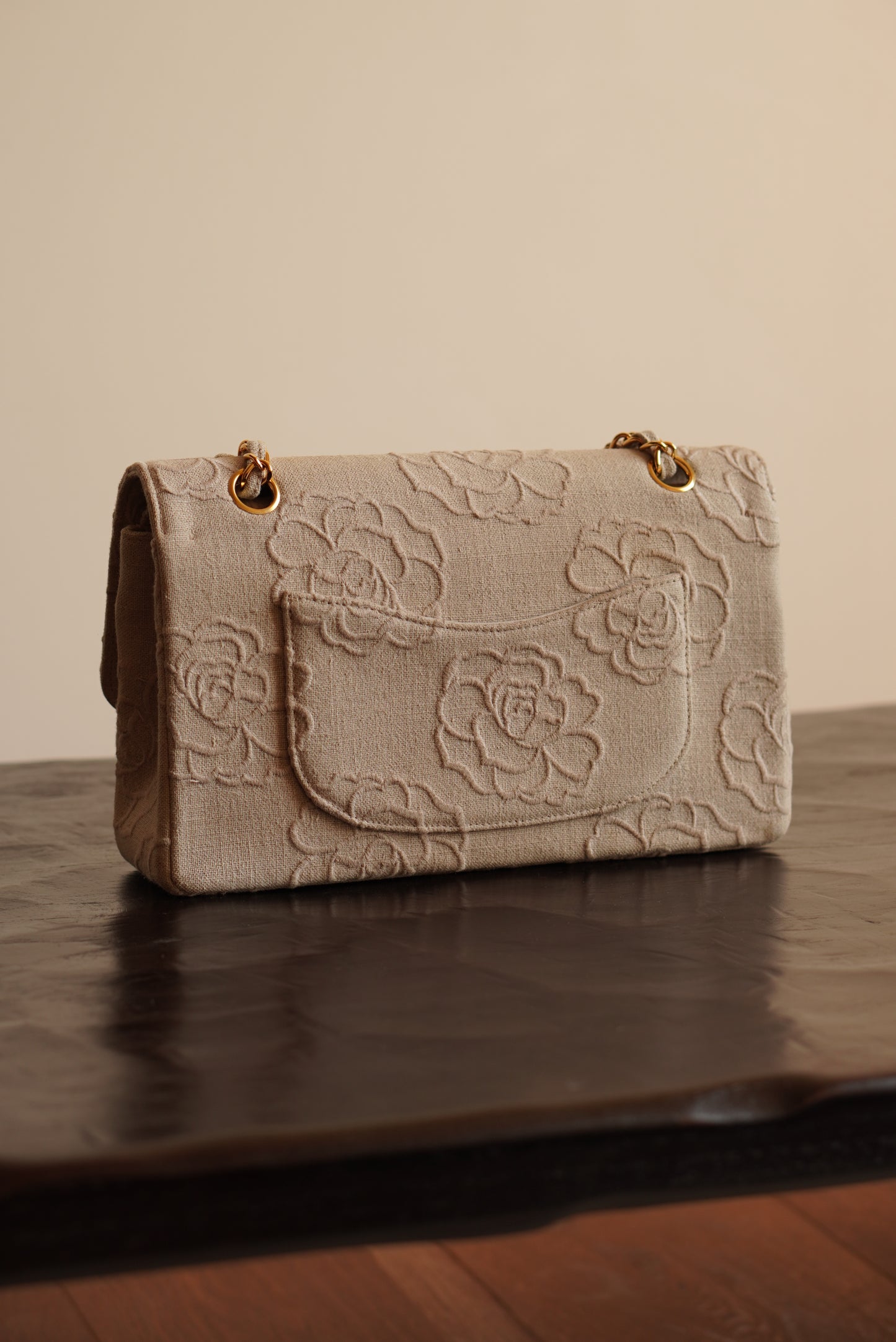 CHANEL CLASSIC CAMELLIA MEDIUM DOUBLE FLAP