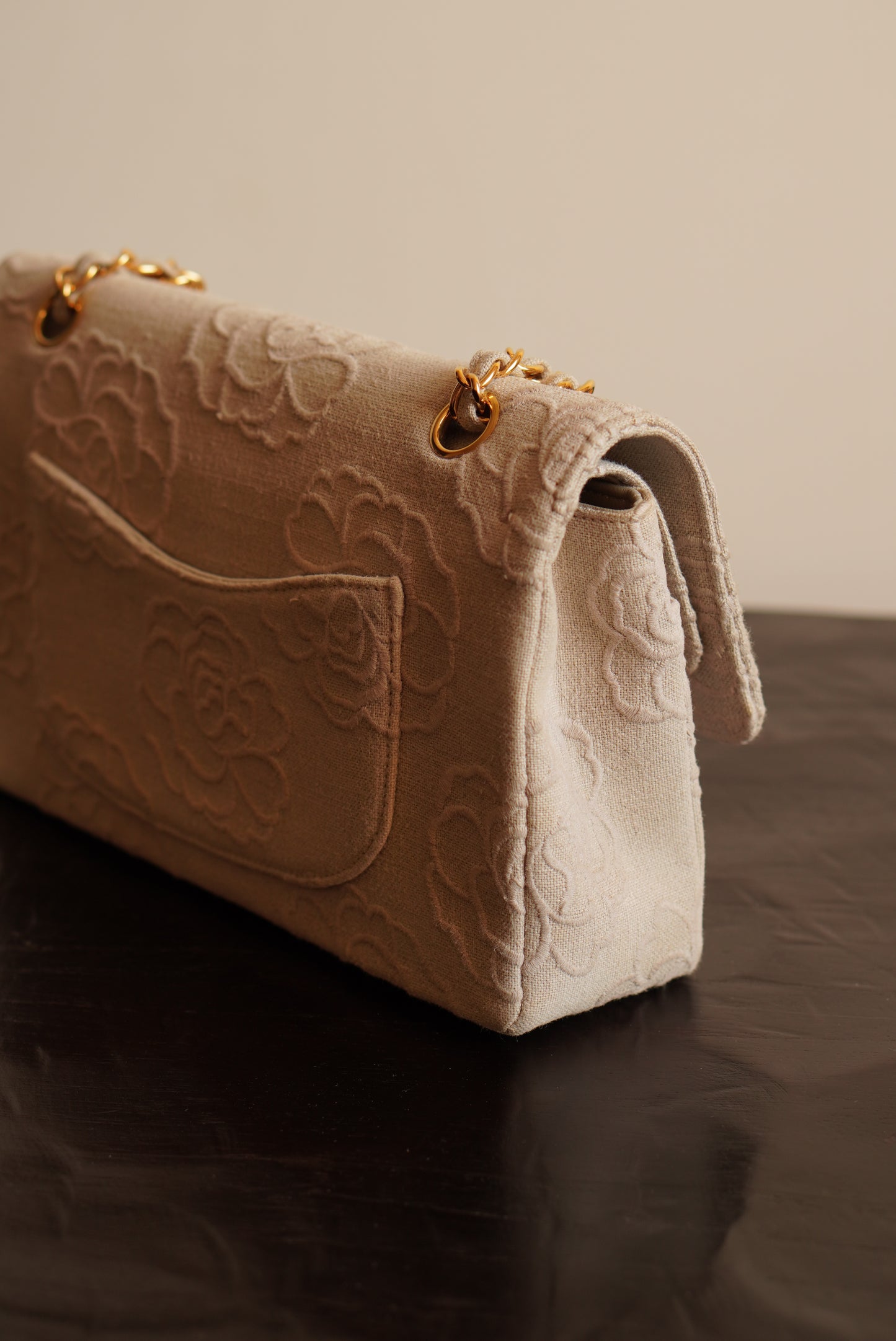 CHANEL CLASSIC CAMELLIA MEDIUM DOUBLE FLAP