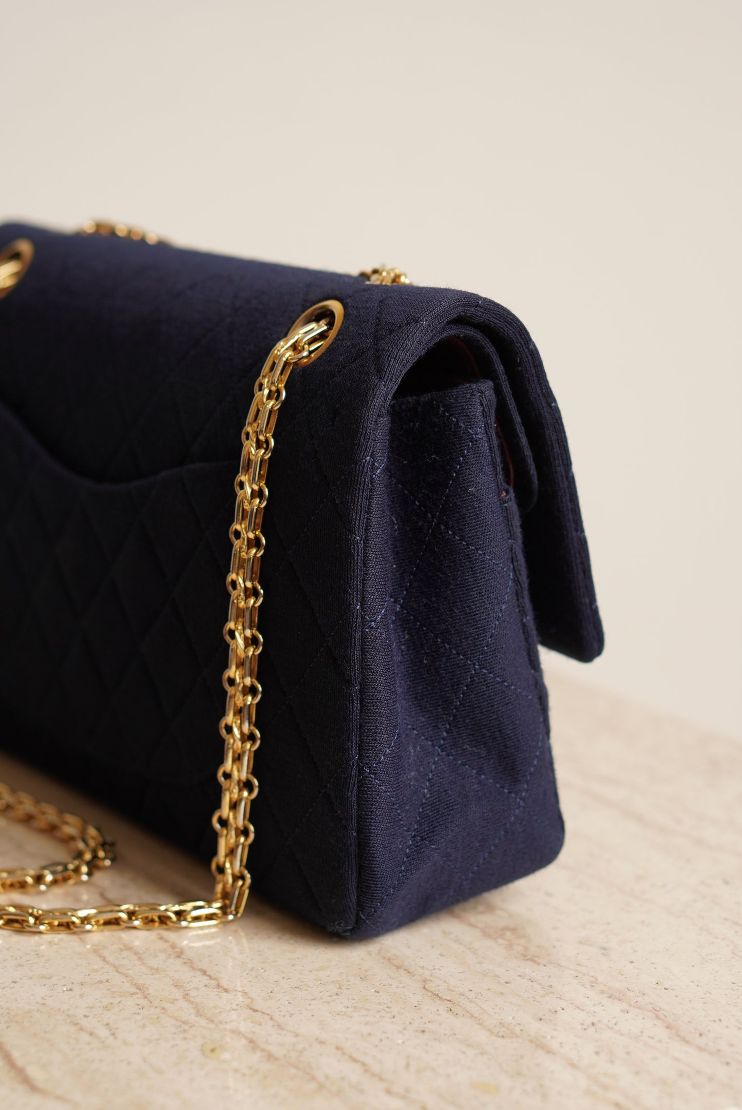 CHANEL CLASSIC MEDIUM DOUBLE FLAP | NAVY BLUE