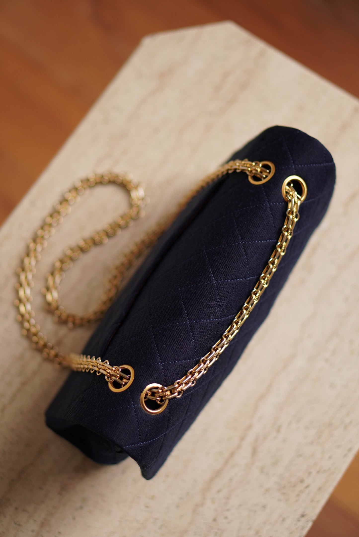 CHANEL CLASSIC MEDIUM DOUBLE FLAP | NAVY BLUE
