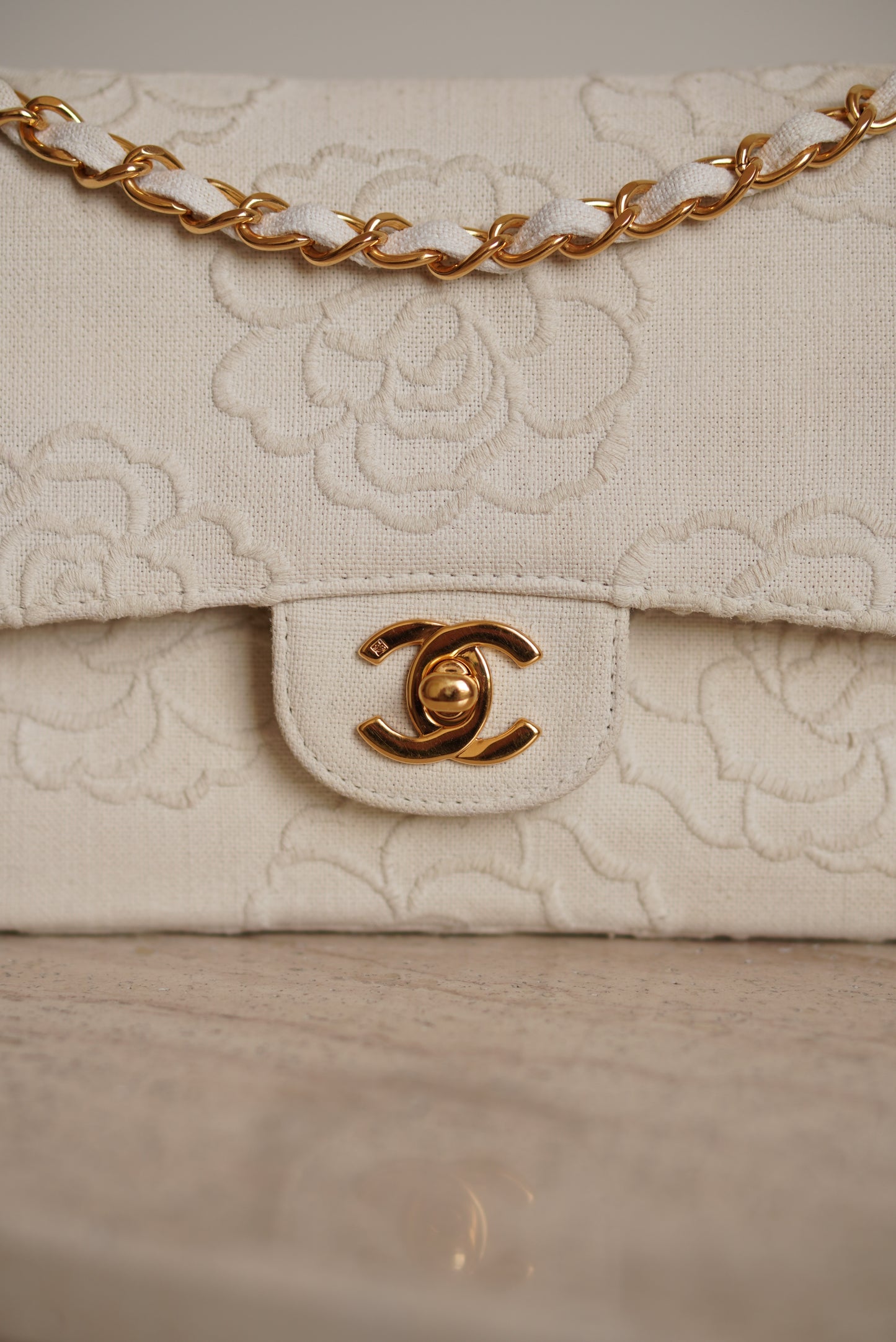 CHANEL CLASSIC CAMELLIA SMALL DOUBLE FLAP