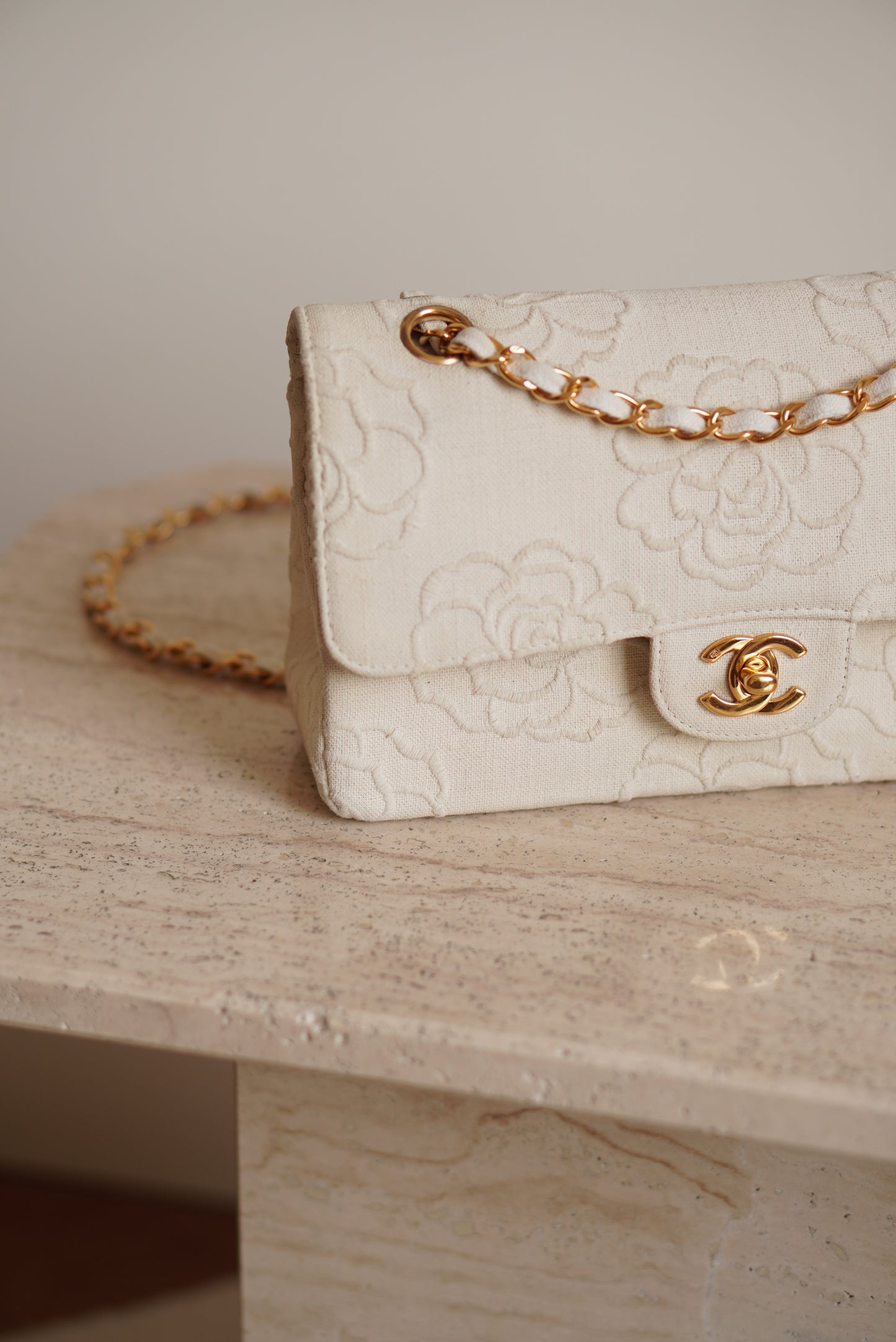 CHANEL CLASSIC CAMELLIA SMALL DOUBLE FLAP