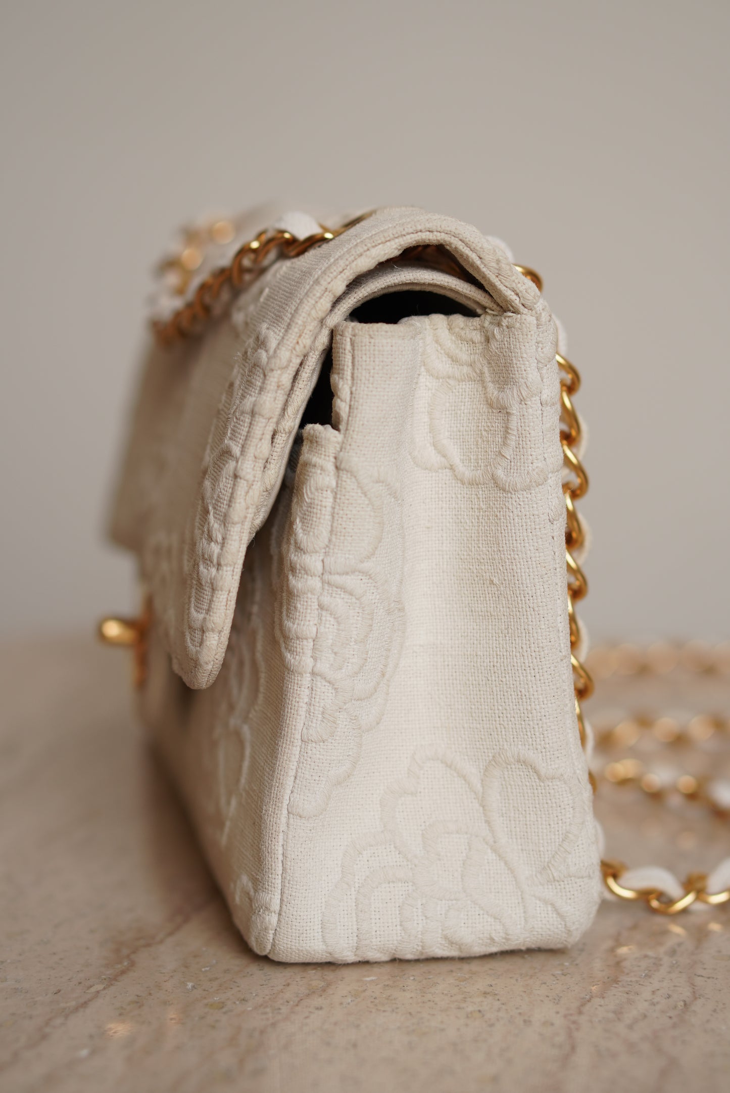 CHANEL CLASSIC CAMELLIA SMALL DOUBLE FLAP