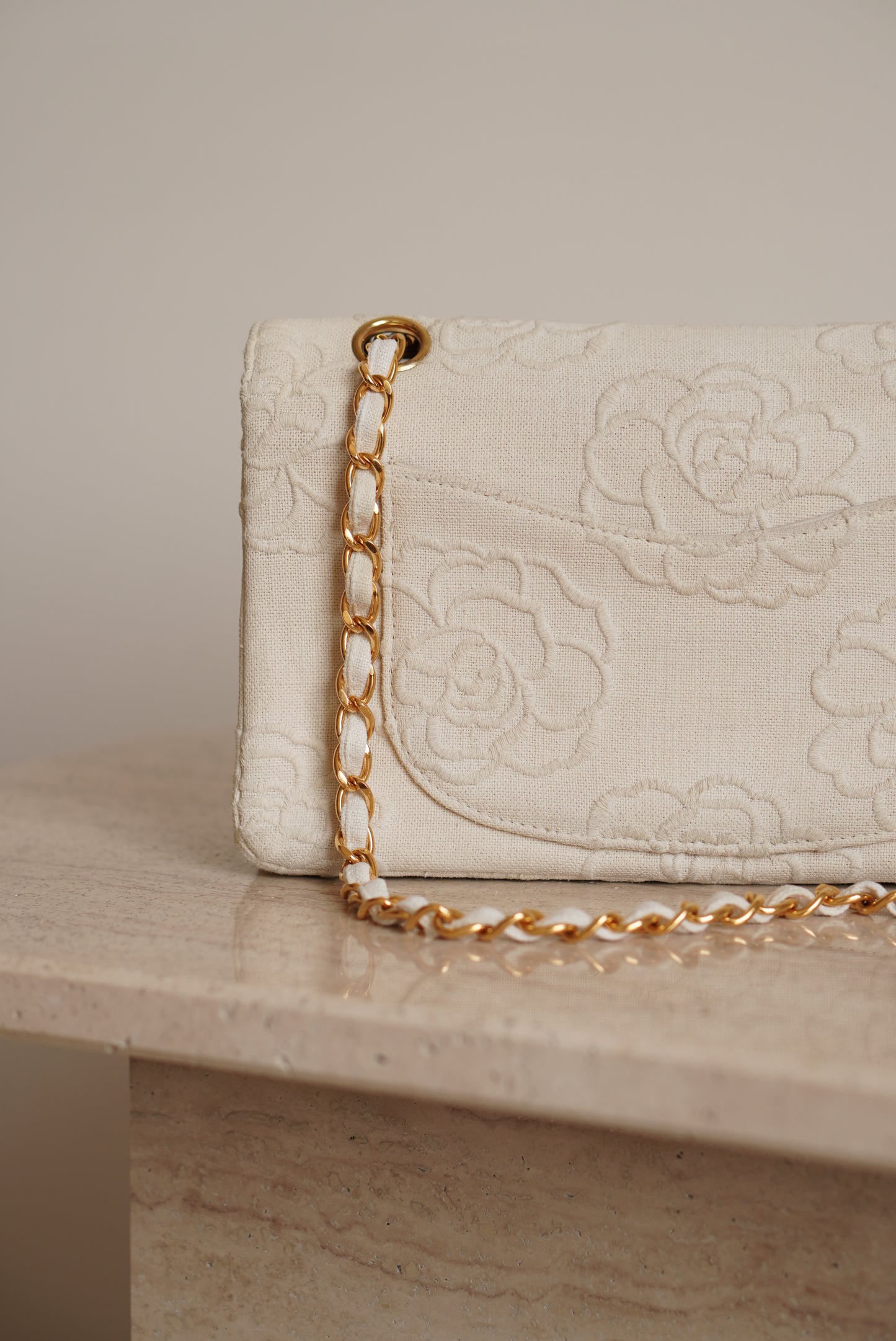 CHANEL CLASSIC CAMELLIA SMALL DOUBLE FLAP