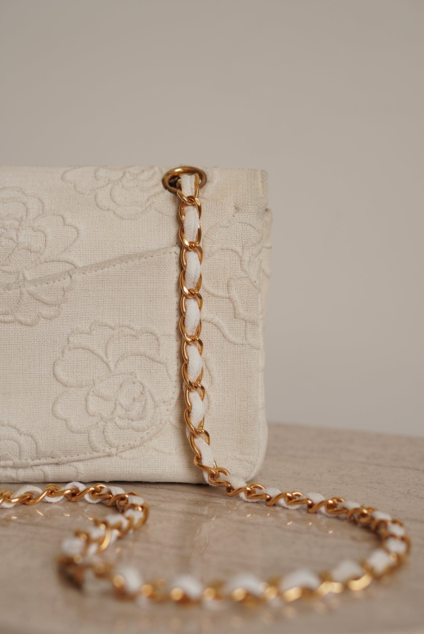 CHANEL CLASSIC CAMELLIA SMALL DOUBLE FLAP