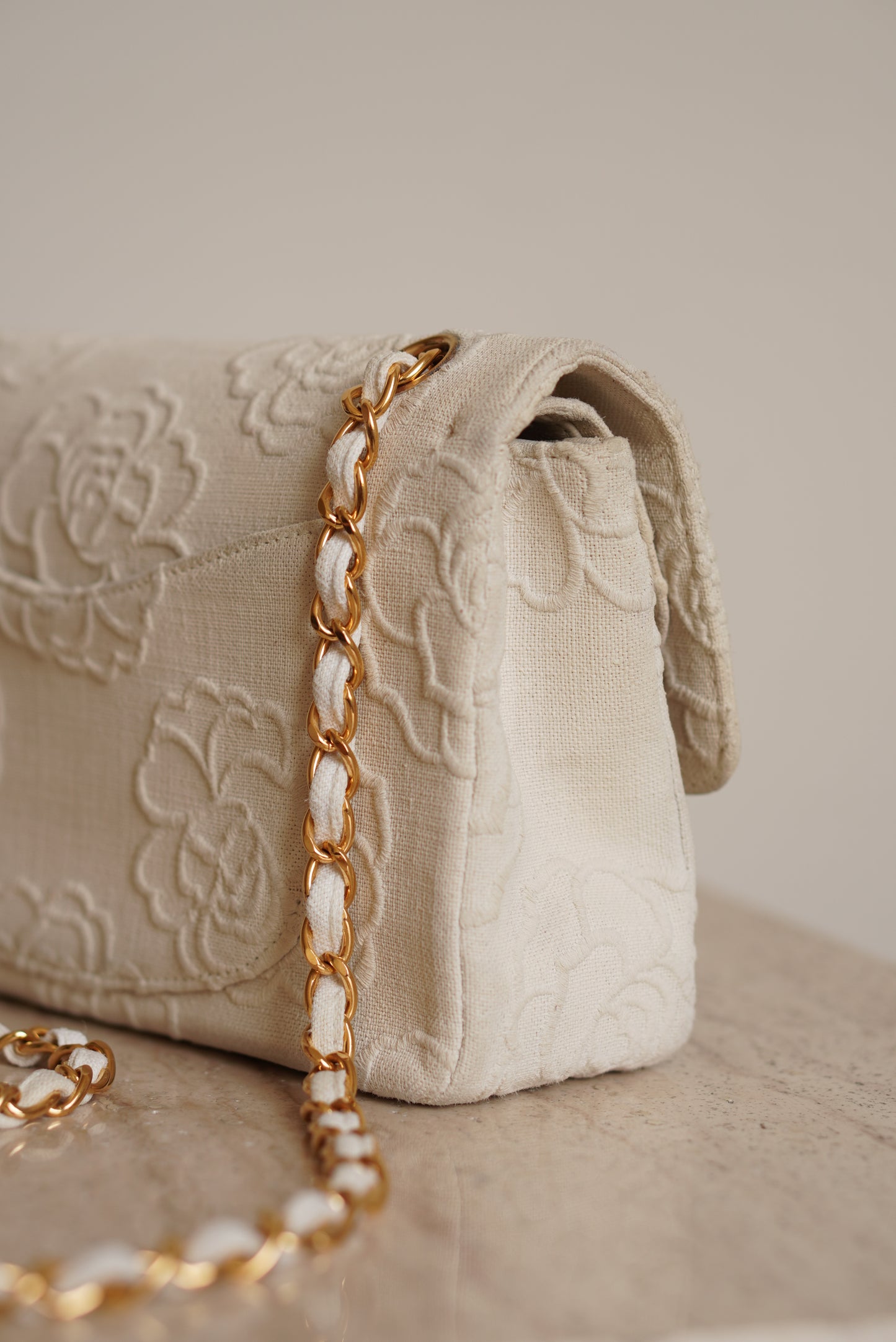 CHANEL CLASSIC CAMELLIA SMALL DOUBLE FLAP