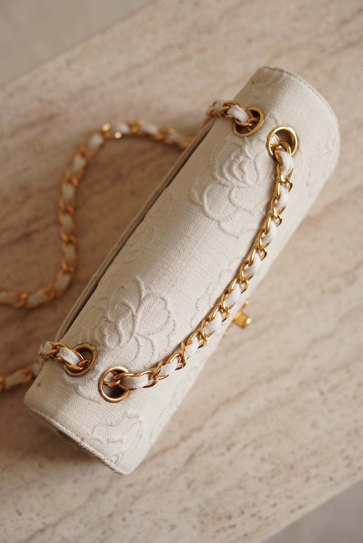 CHANEL CLASSIC CAMELLIA SMALL DOUBLE FLAP