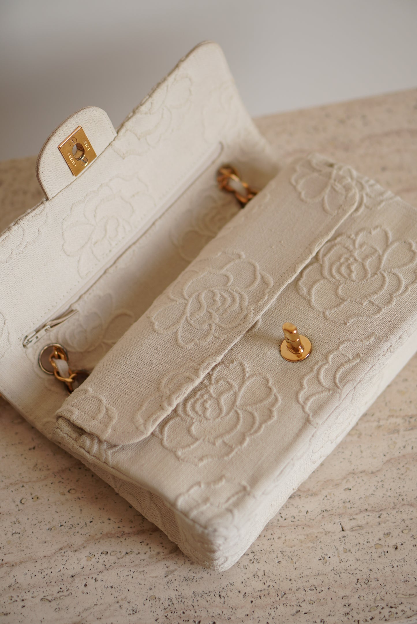 CHANEL CLASSIC CAMELLIA SMALL DOUBLE FLAP