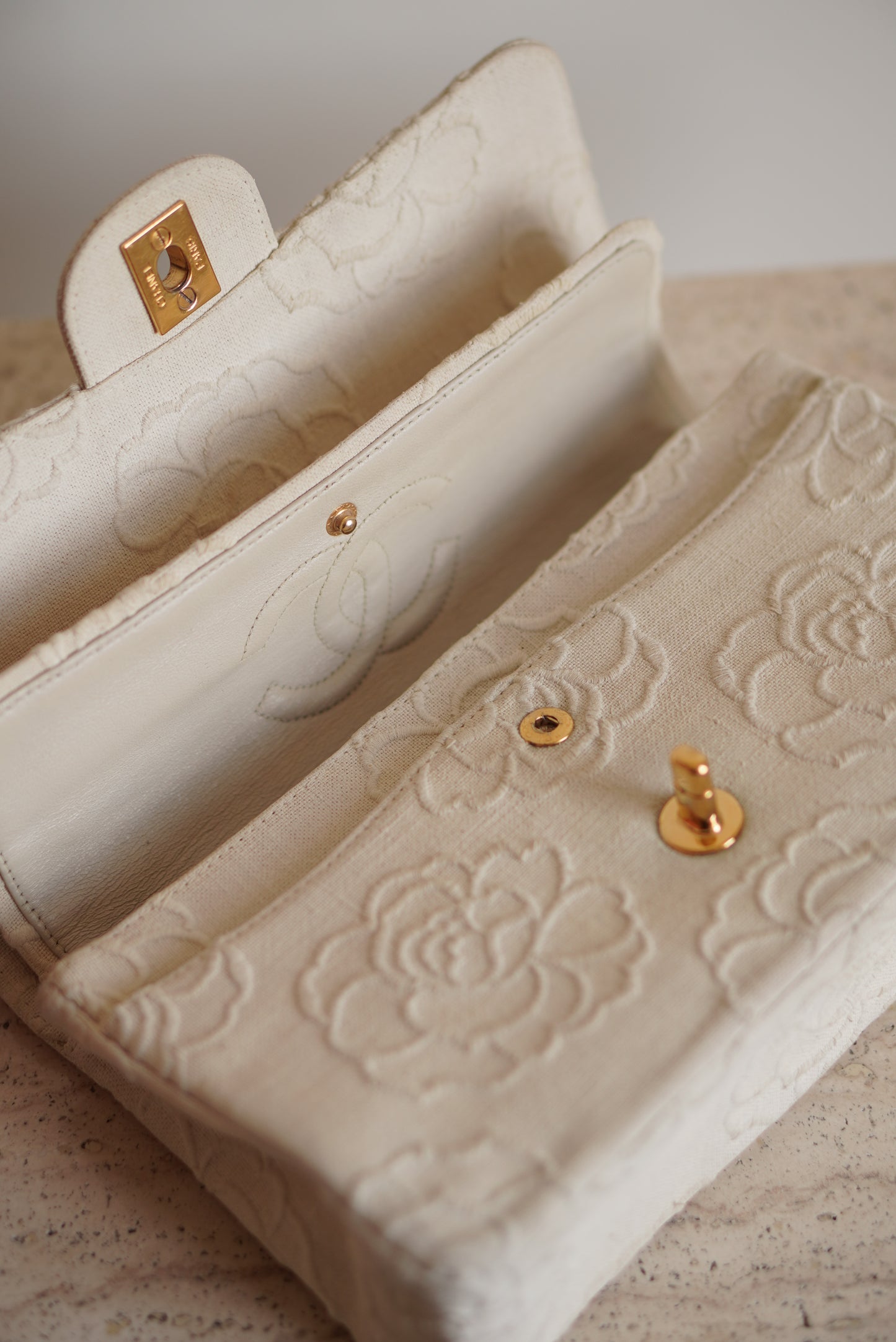 CHANEL CLASSIC CAMELLIA SMALL DOUBLE FLAP