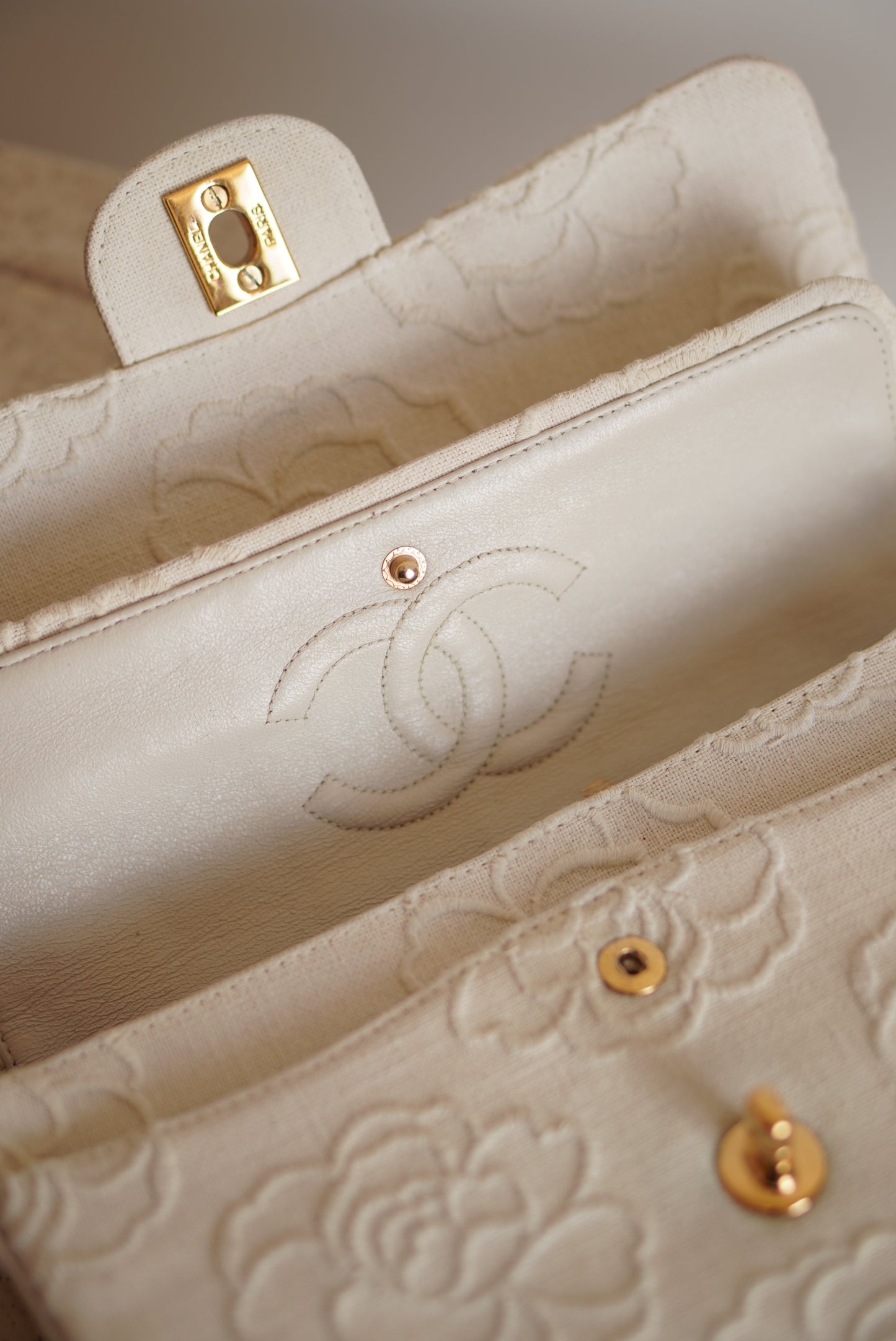 CHANEL CLASSIC CAMELLIA SMALL DOUBLE FLAP