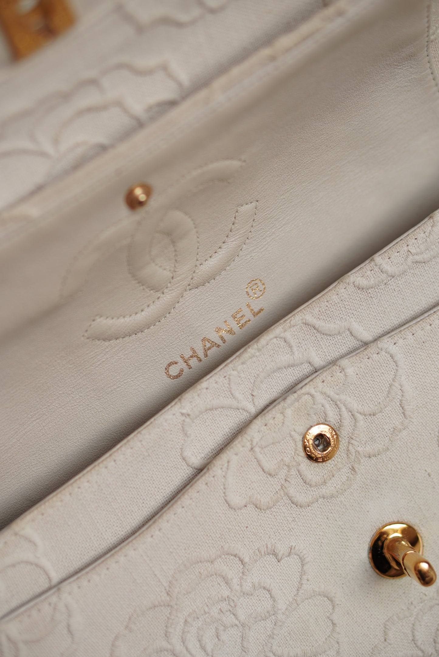 CHANEL CLASSIC CAMELLIA SMALL DOUBLE FLAP