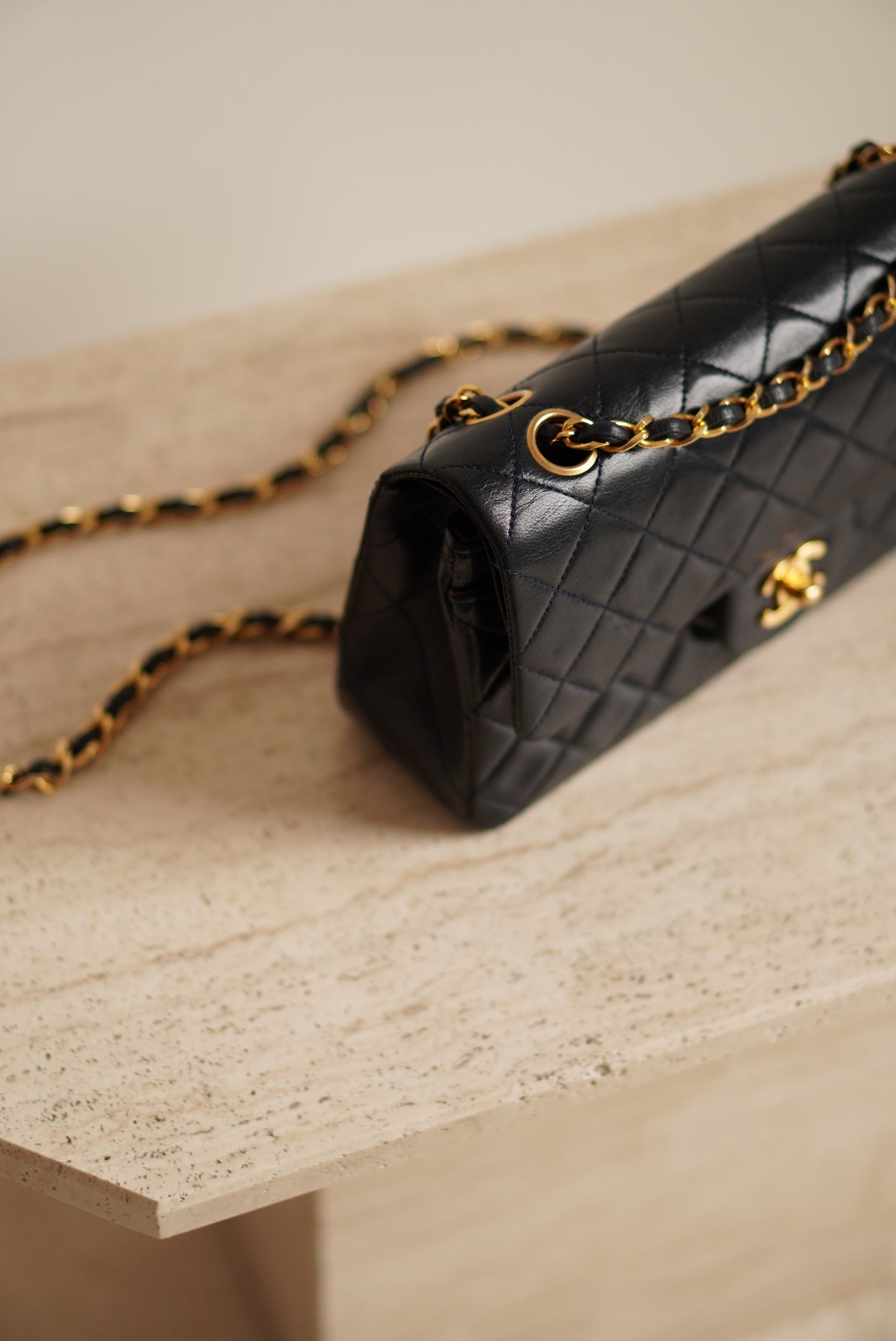 CHANEL CLASSIC SMALL DOUBLE FLAP | NAVY BLUE