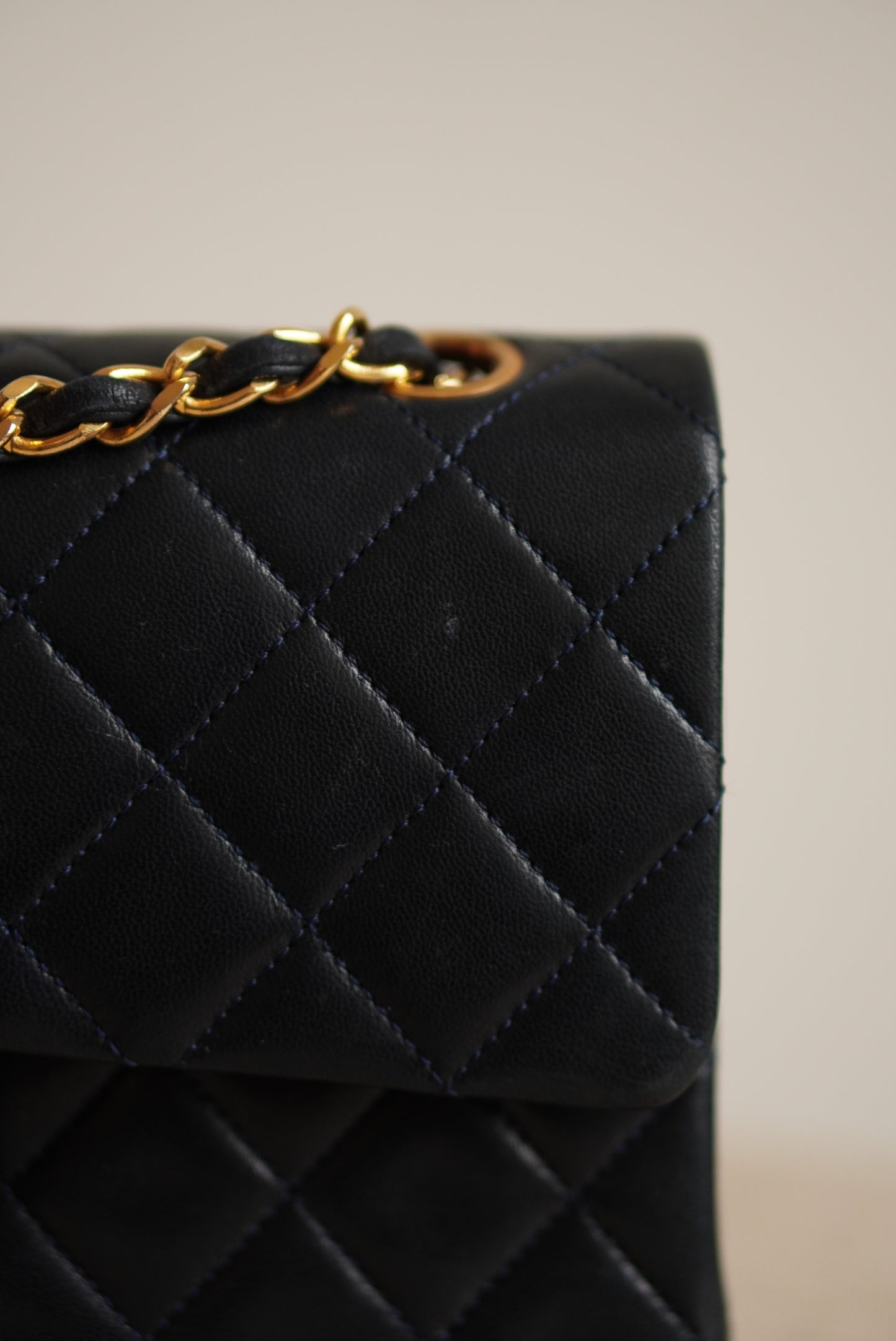 CHANEL CLASSIC SMALL DOUBLE FLAP | NAVY BLUE