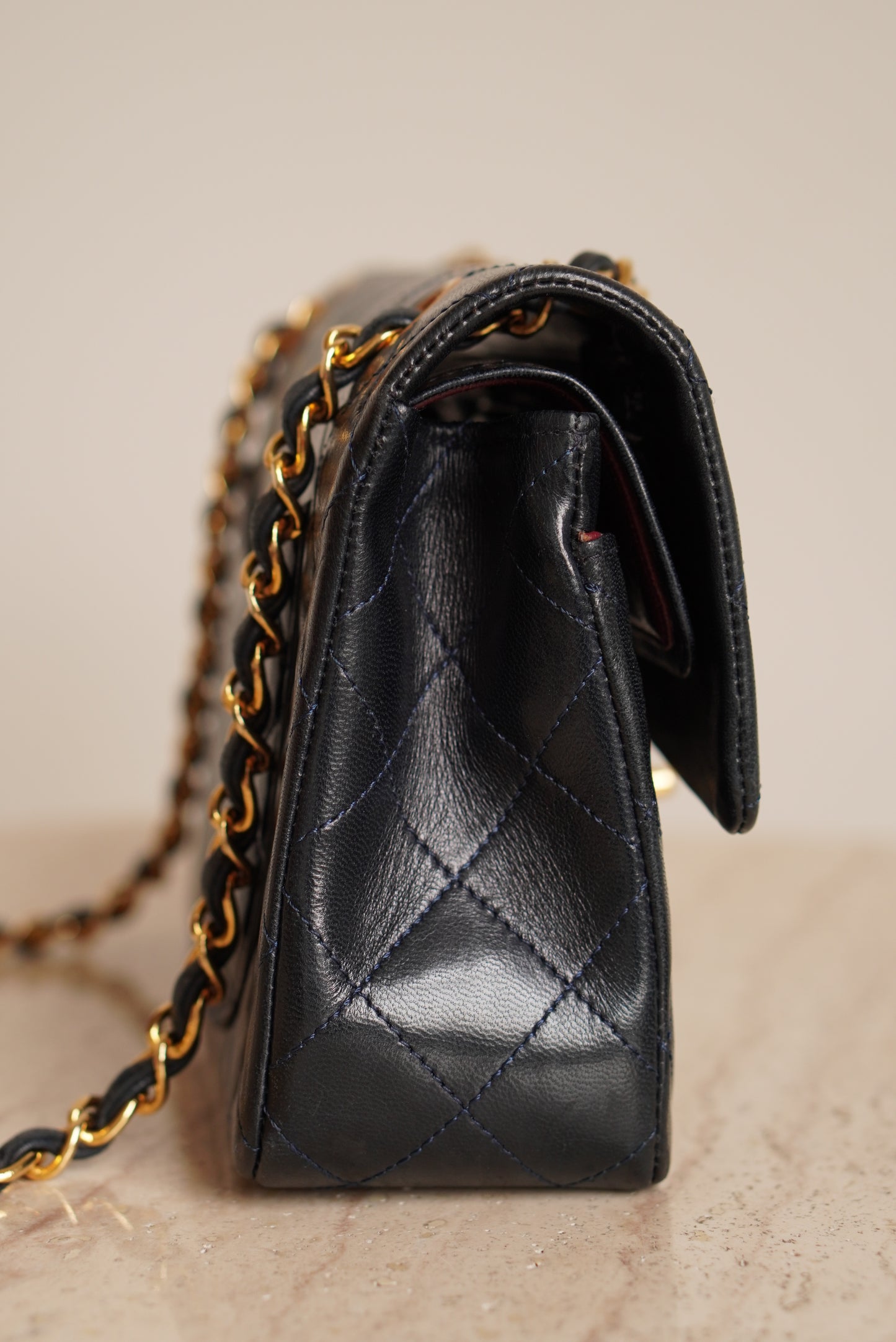 CHANEL CLASSIC SMALL DOUBLE FLAP | NAVY BLUE