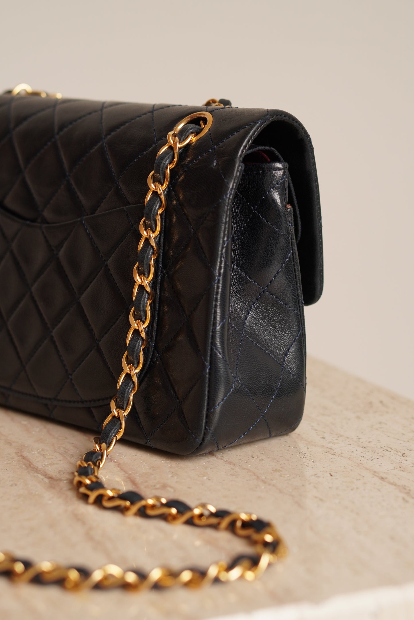CHANEL CLASSIC SMALL DOUBLE FLAP | NAVY BLUE