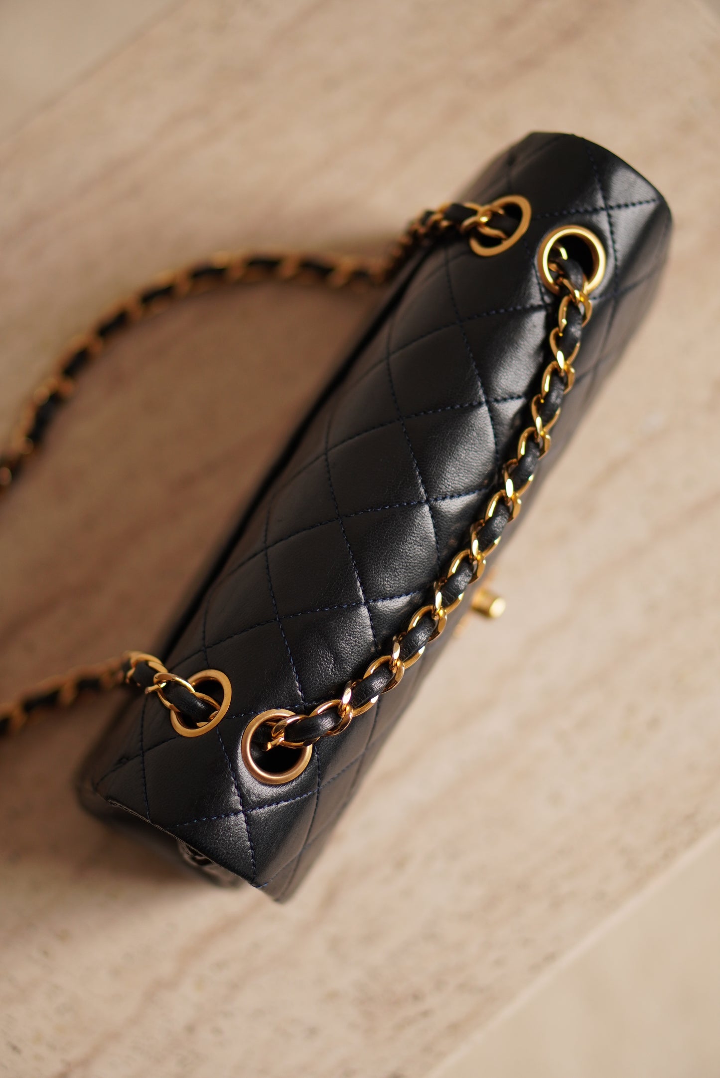 CHANEL CLASSIC SMALL DOUBLE FLAP | NAVY BLUE