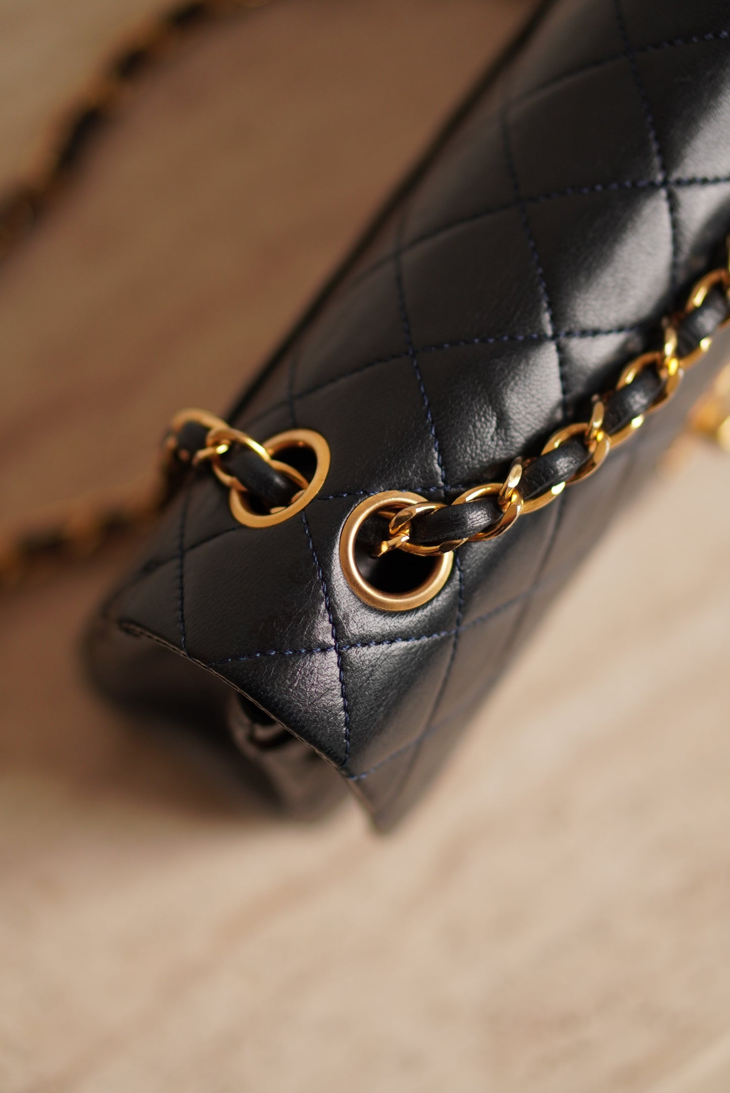 CHANEL CLASSIC SMALL DOUBLE FLAP | NAVY BLUE