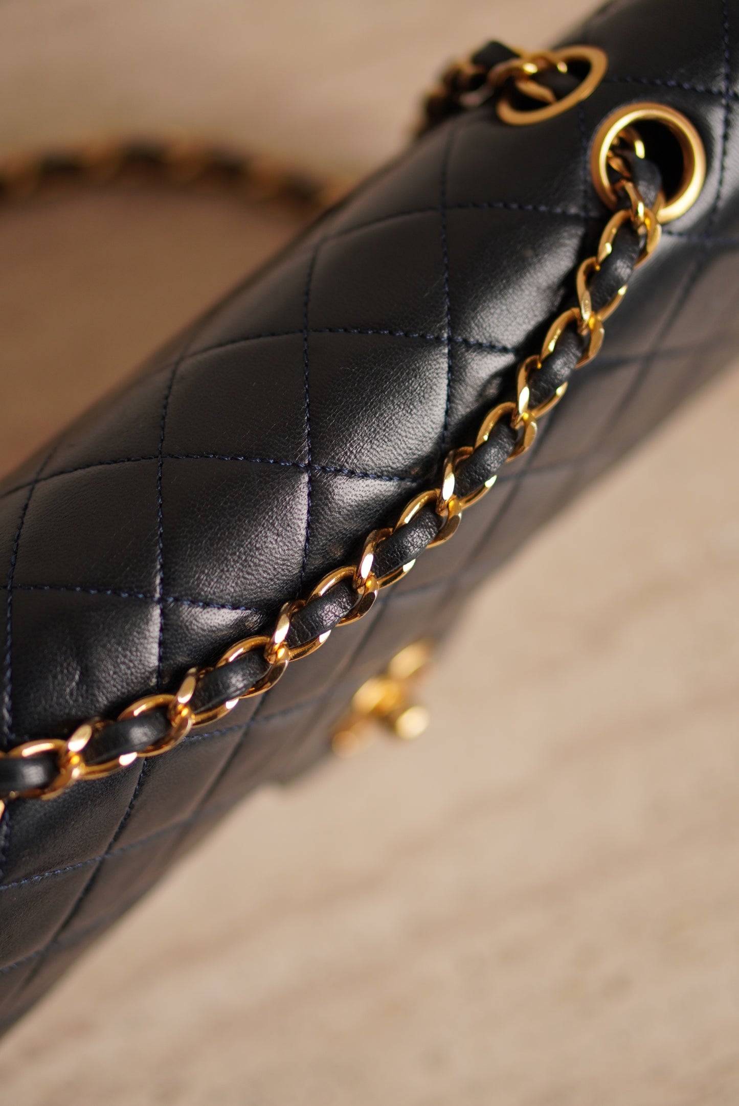 CHANEL CLASSIC SMALL DOUBLE FLAP | NAVY BLUE