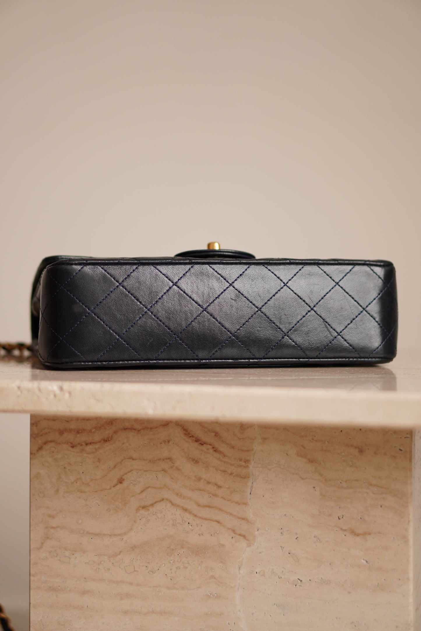 CHANEL CLASSIC SMALL DOUBLE FLAP | NAVY BLUE