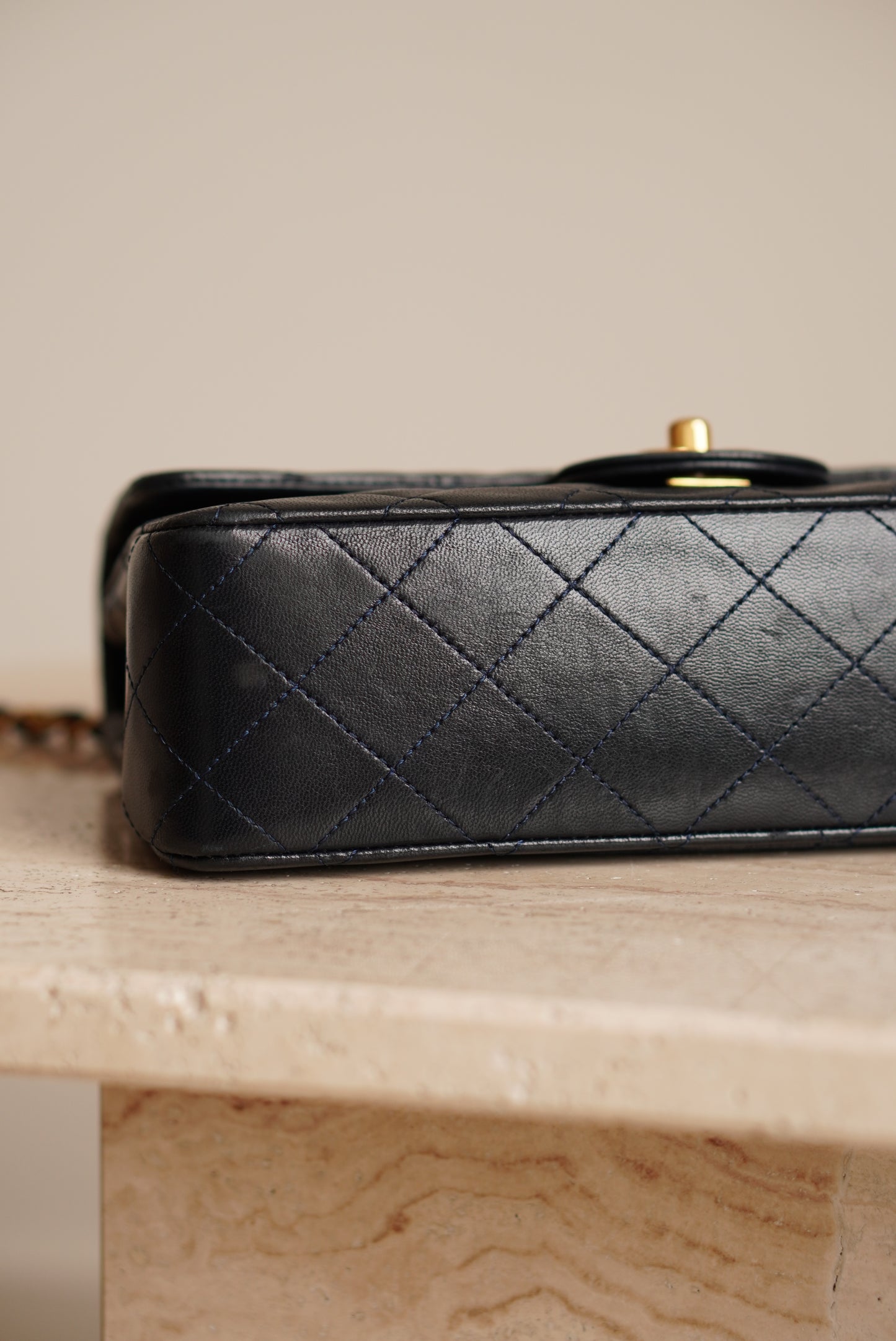 CHANEL CLASSIC SMALL DOUBLE FLAP | NAVY BLUE
