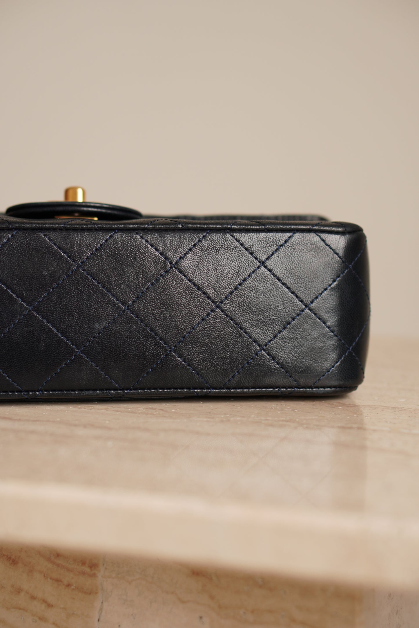 CHANEL CLASSIC SMALL DOUBLE FLAP | NAVY BLUE