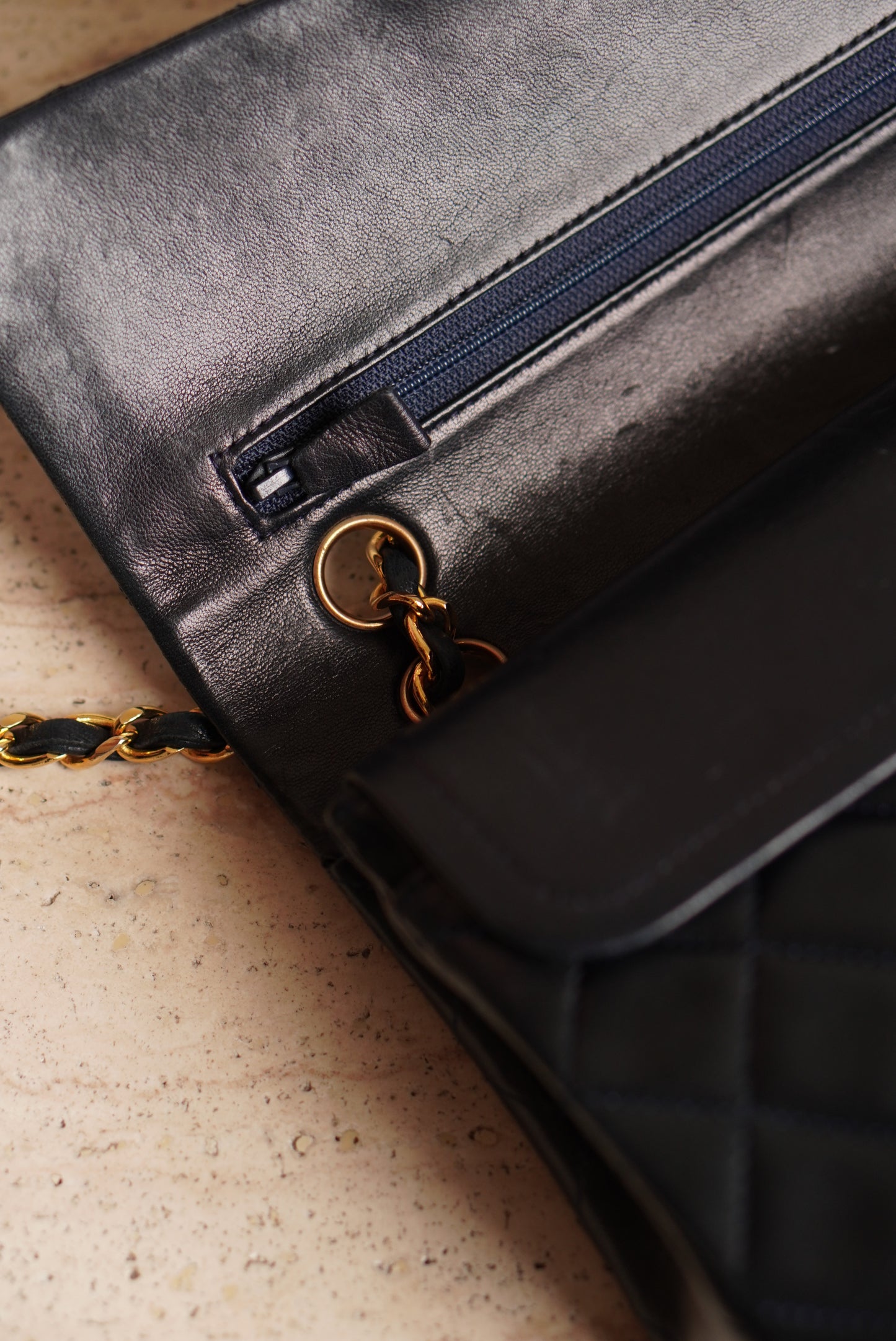 CHANEL CLASSIC SMALL DOUBLE FLAP | NAVY BLUE