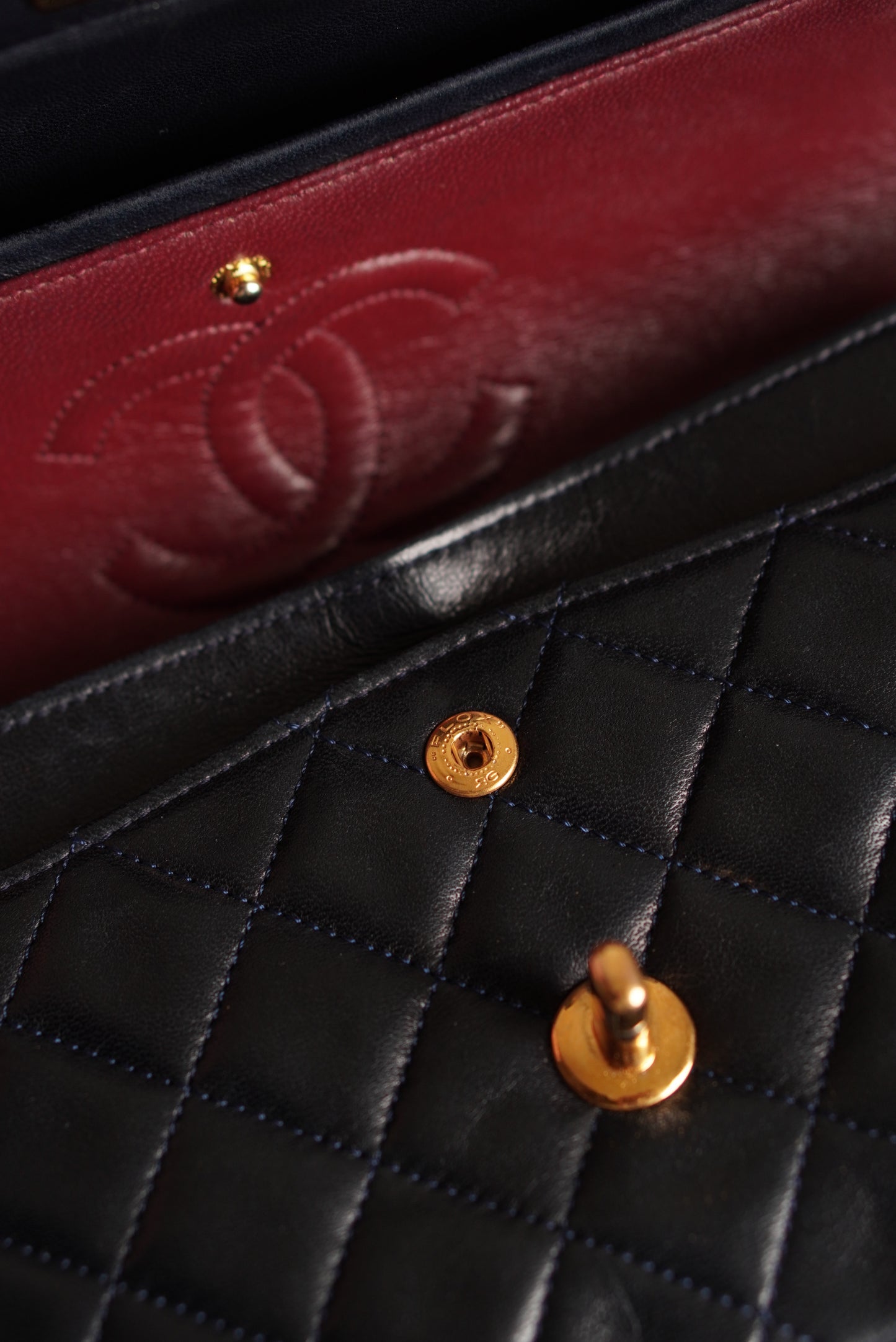 CHANEL CLASSIC SMALL DOUBLE FLAP | NAVY BLUE