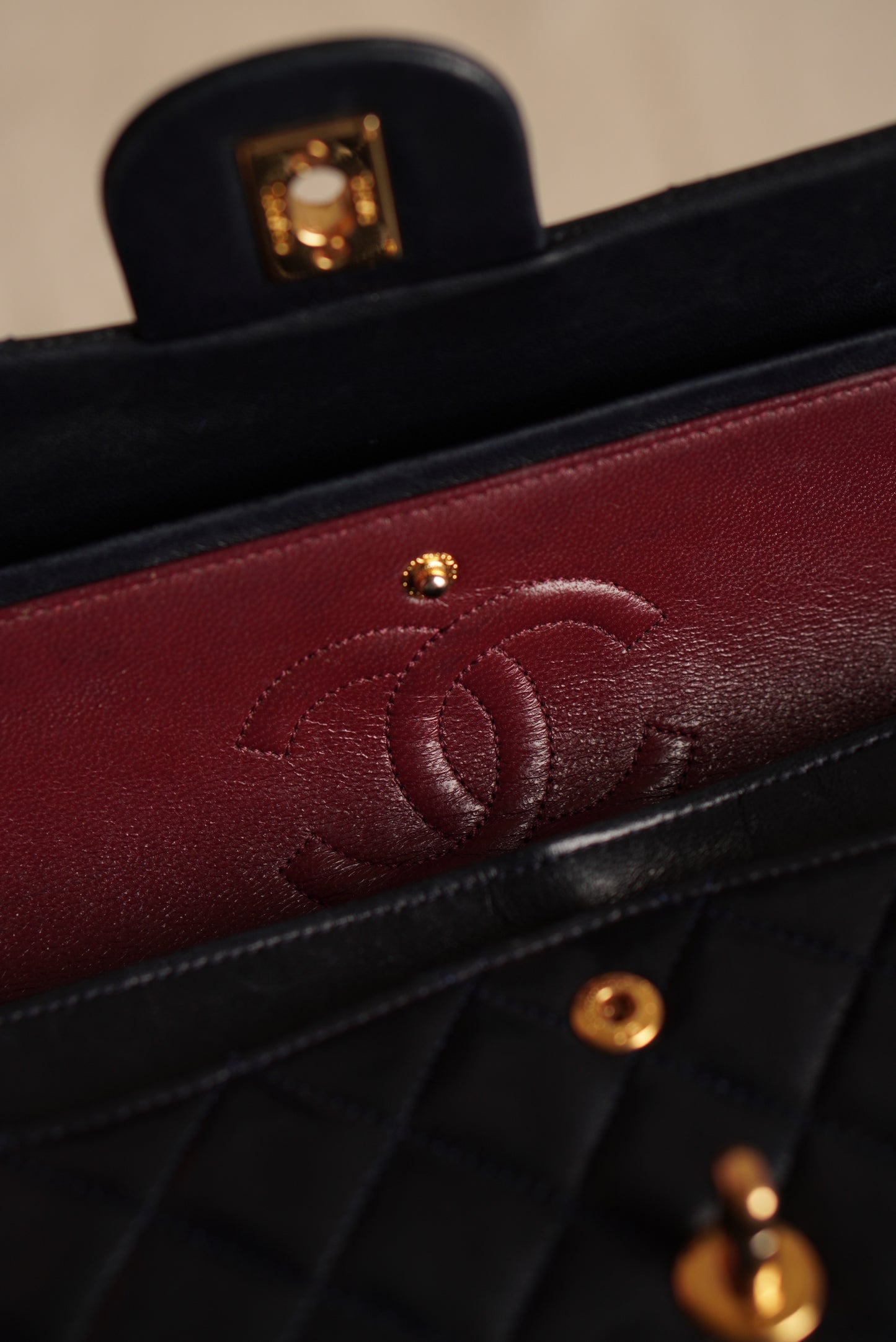 CHANEL CLASSIC SMALL DOUBLE FLAP | NAVY BLUE