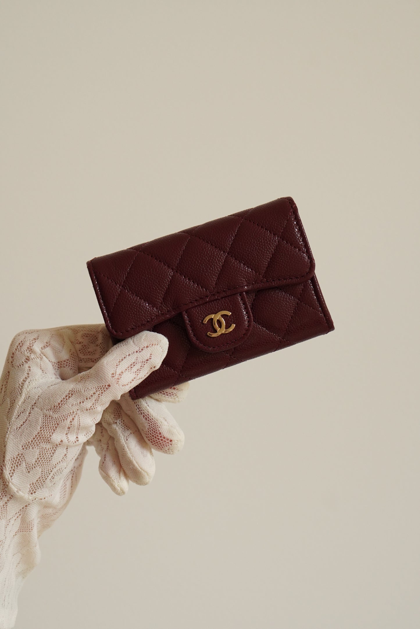 CHANEL FLAP CARD HOLDER | BURGUNDY