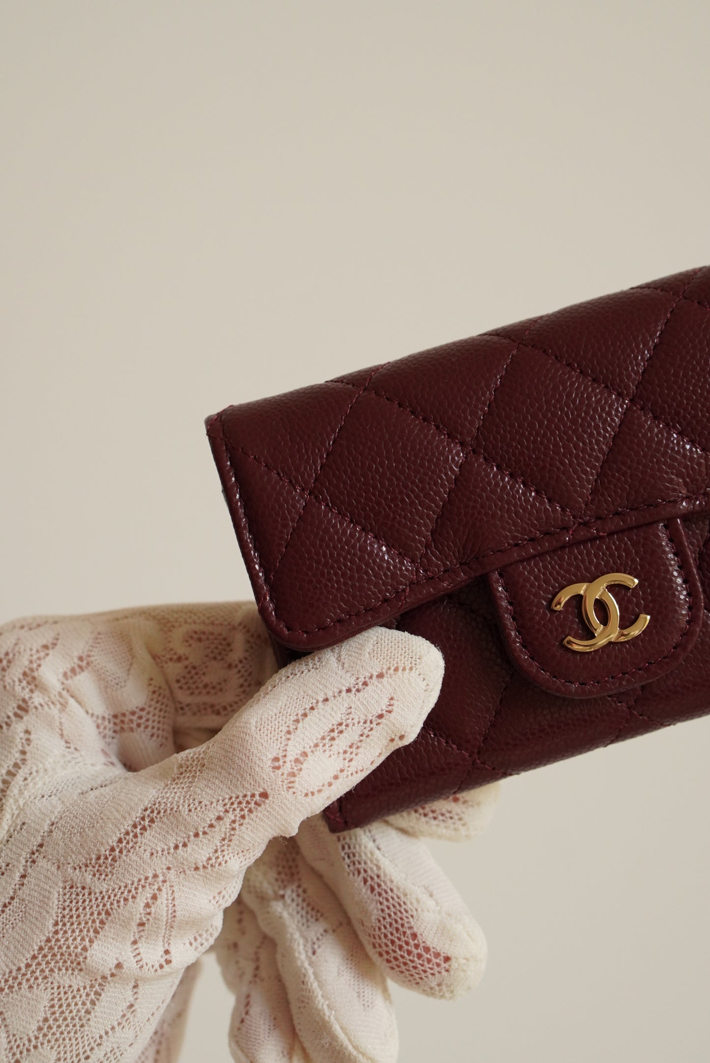 CHANEL FLAP CARD HOLDER | BURGUNDY