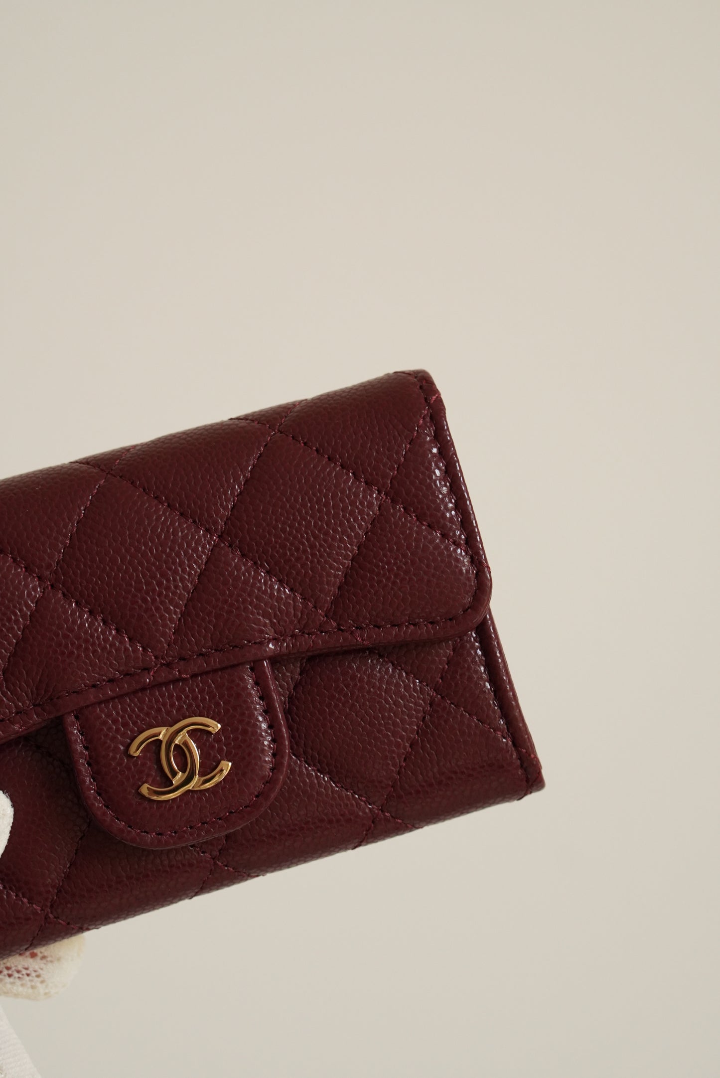 CHANEL FLAP CARD HOLDER | BURGUNDY