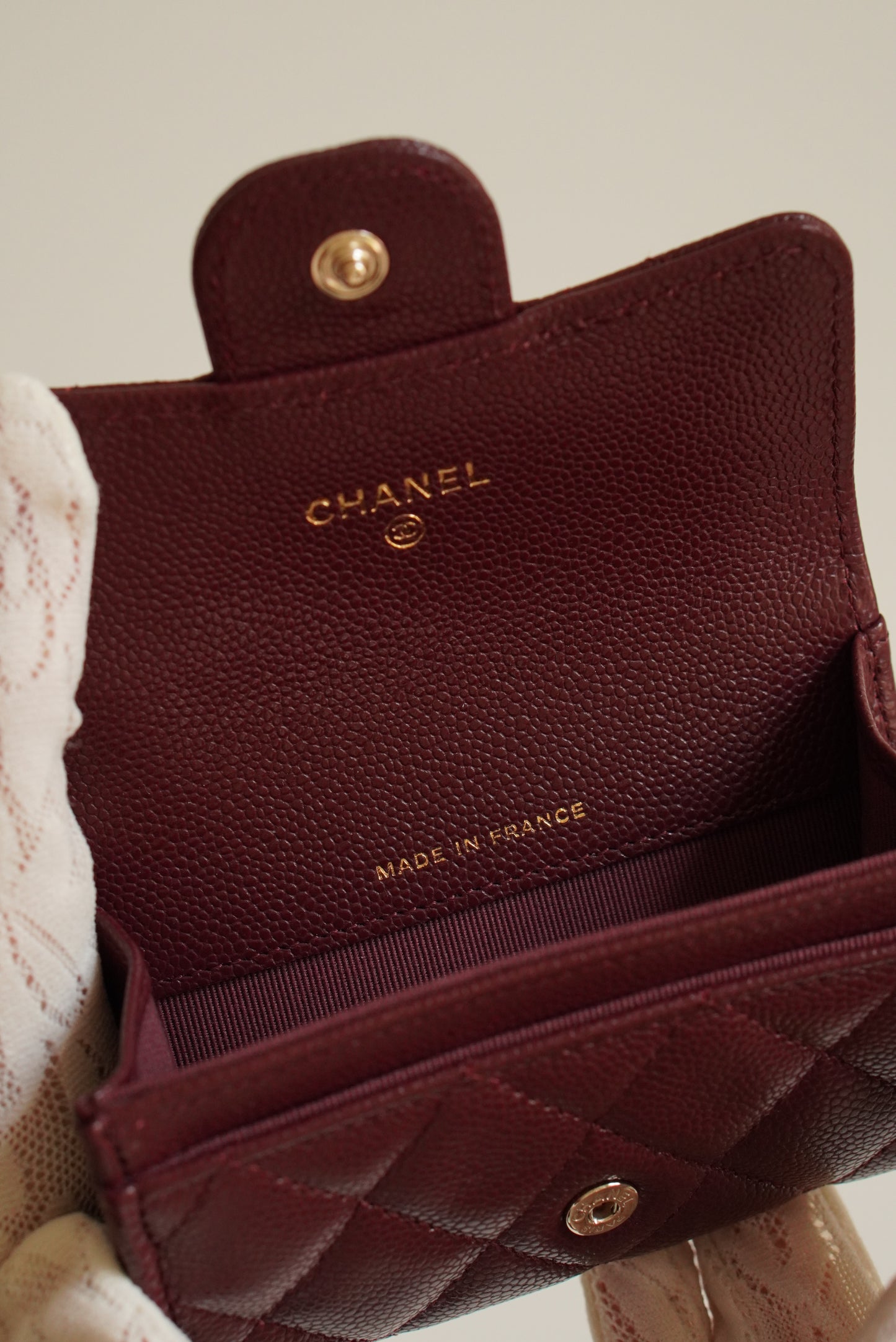 CHANEL FLAP CARD HOLDER | BURGUNDY