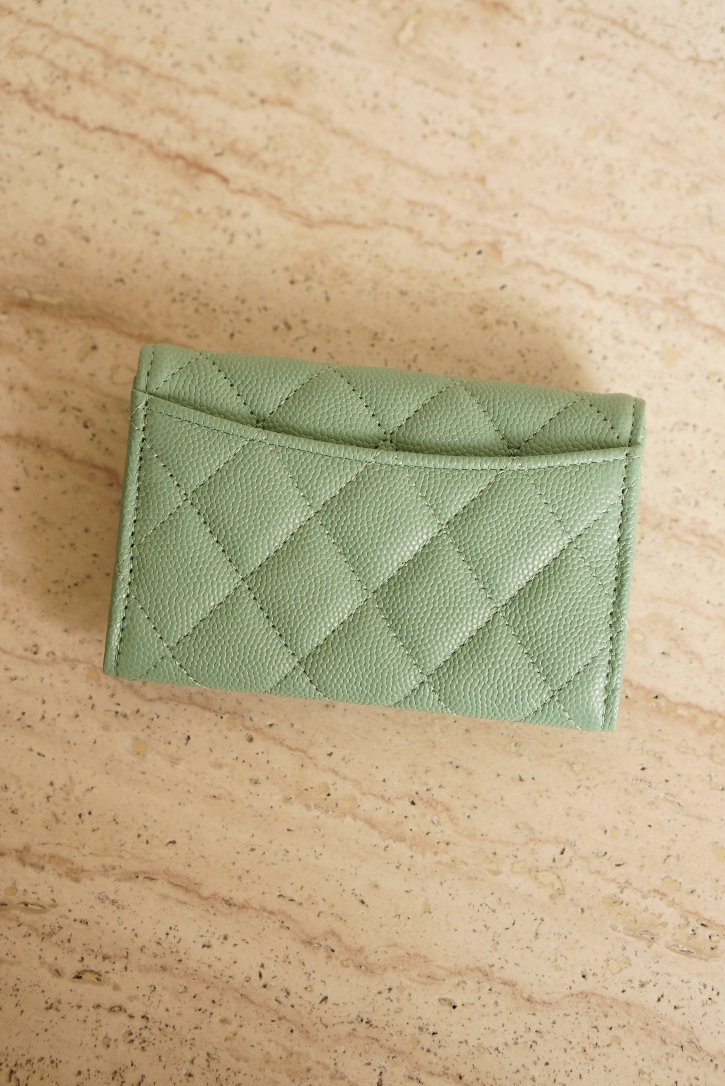 CHANEL FLAP CARD HOLDER | MINT GREEN