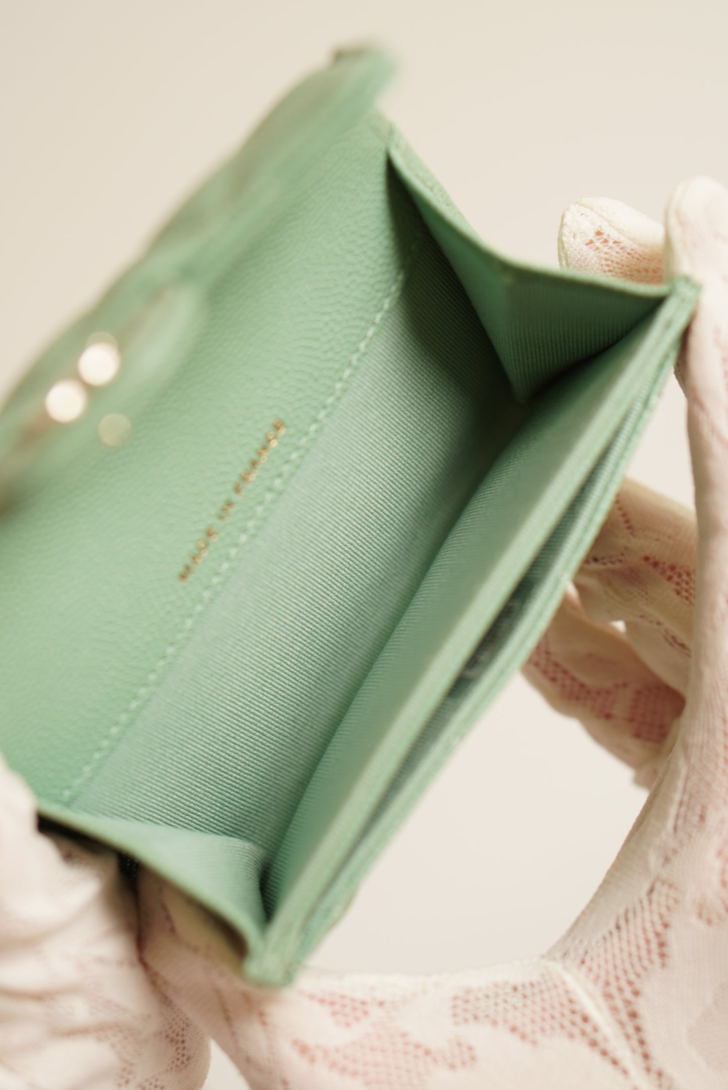 CHANEL FLAP CARD HOLDER | MINT GREEN