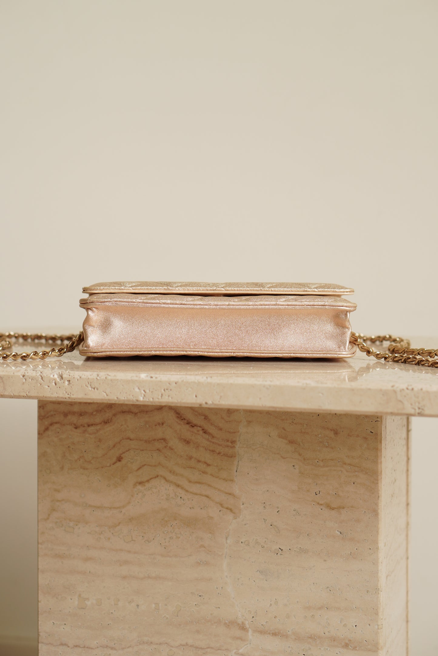 CHANEL WALLET ON CHAIN | METALLIC GOLD